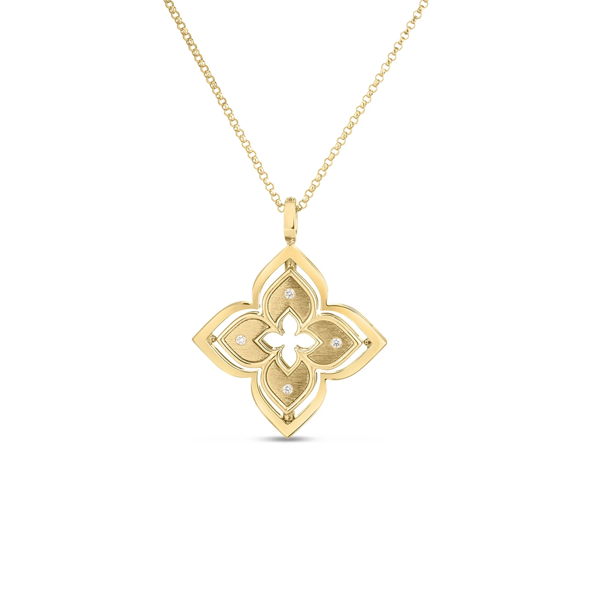 18K Yellow Gold Turquoise and Diamond Necklace - Image 2