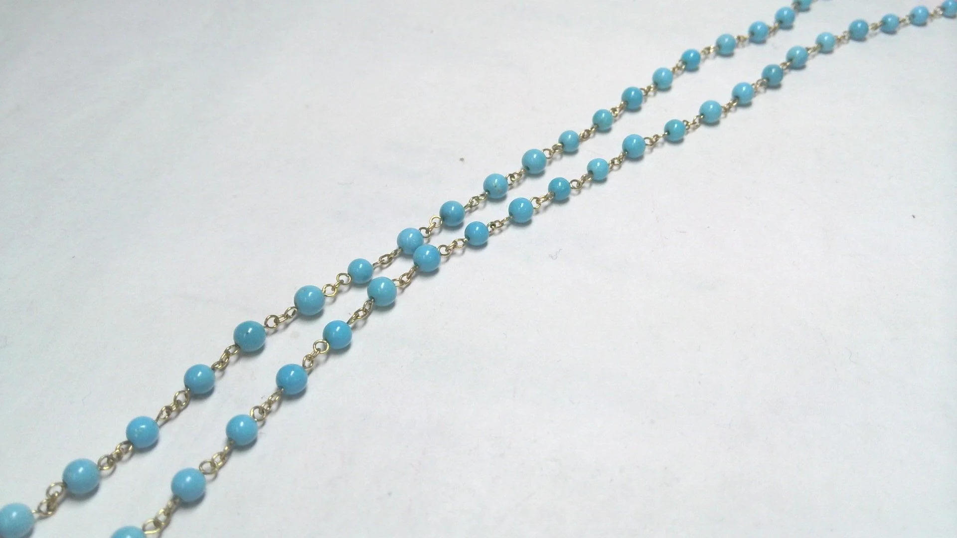 18K Yellow Gold Turquoise Necklace - Image 2