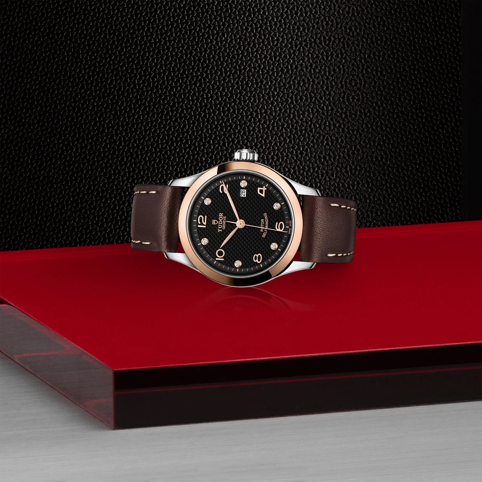 28mm 1926 Steel and Rose Gold Black Dial with Diamond Hour Markers and Date Watch by Tudor | M91351-0008 - Image 2