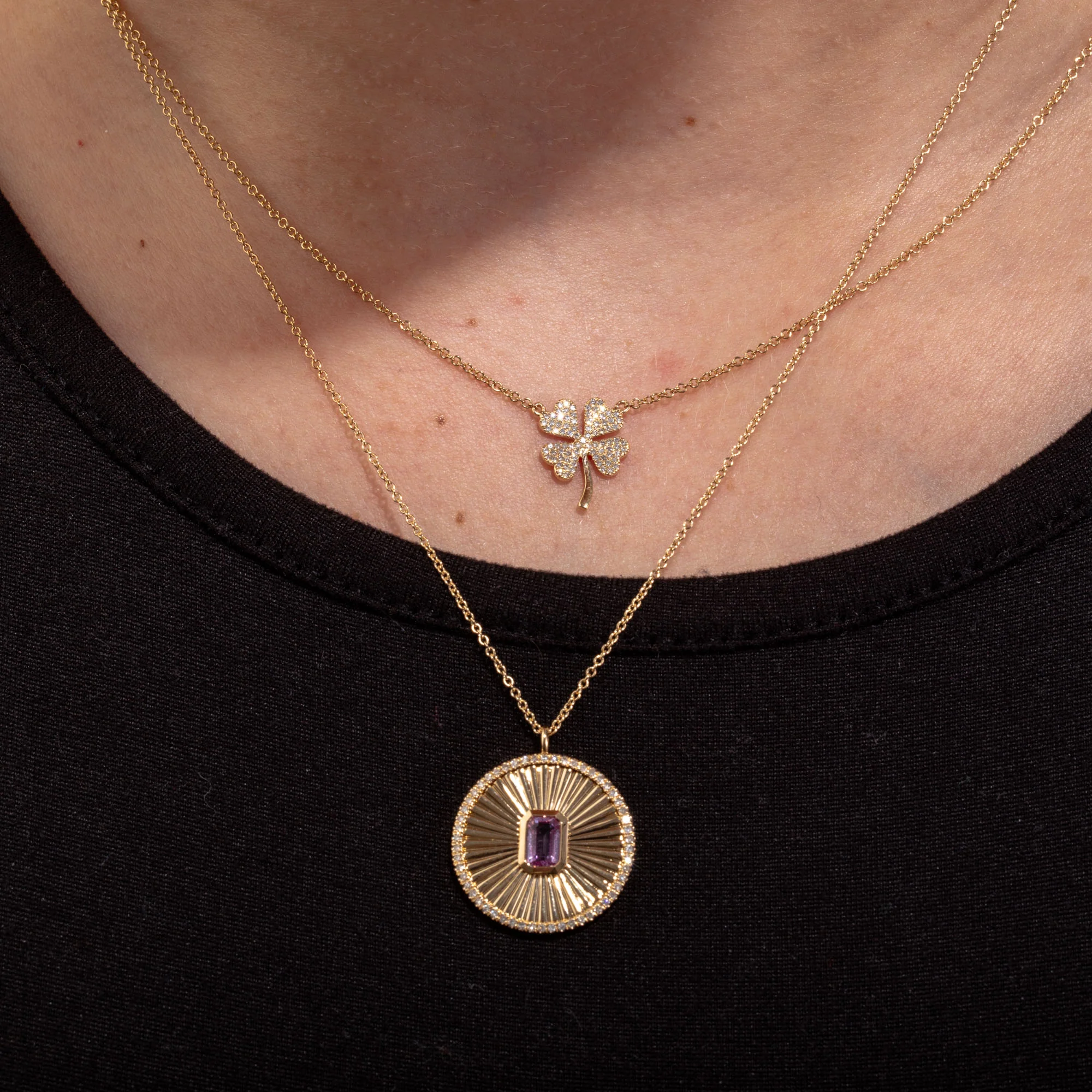 14K Yellow Gold Diamond Necklace - Image 2