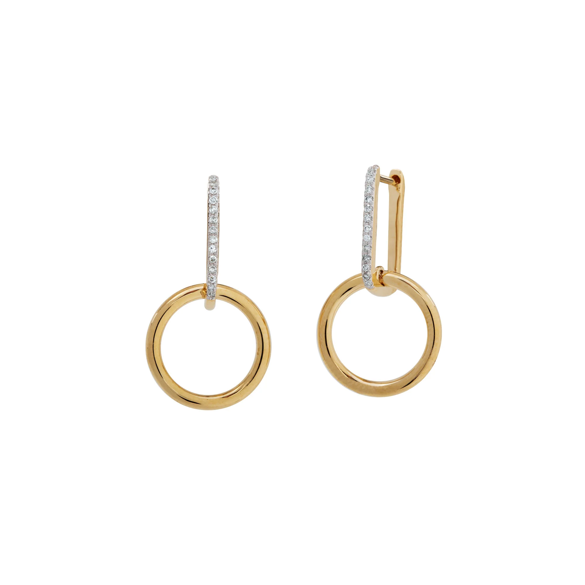 14K Yellow Gold Diamond Earrings