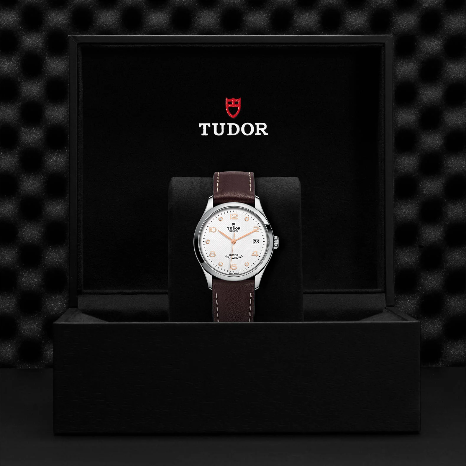 36mm 1926 Steel White and Rose Dial with Date and Diamond Hour Markers by Tudor | M91450-0014 - Image 3