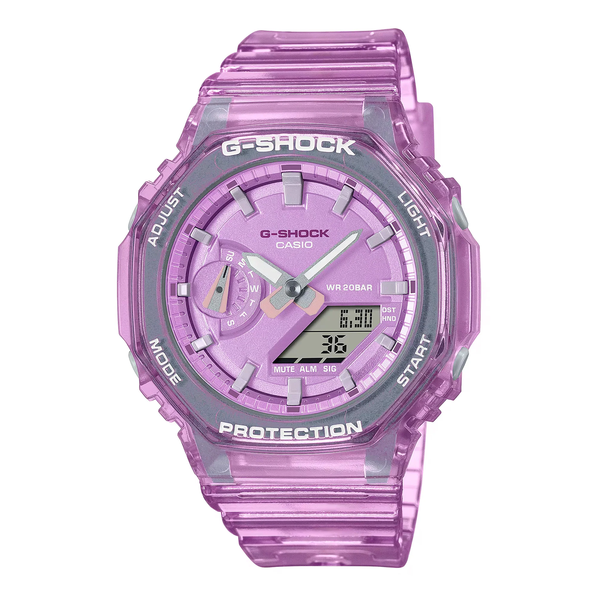 G-Shock Analog-Digital Pink Dial Sports Watch | 46mm | GMAS2100SK-4A