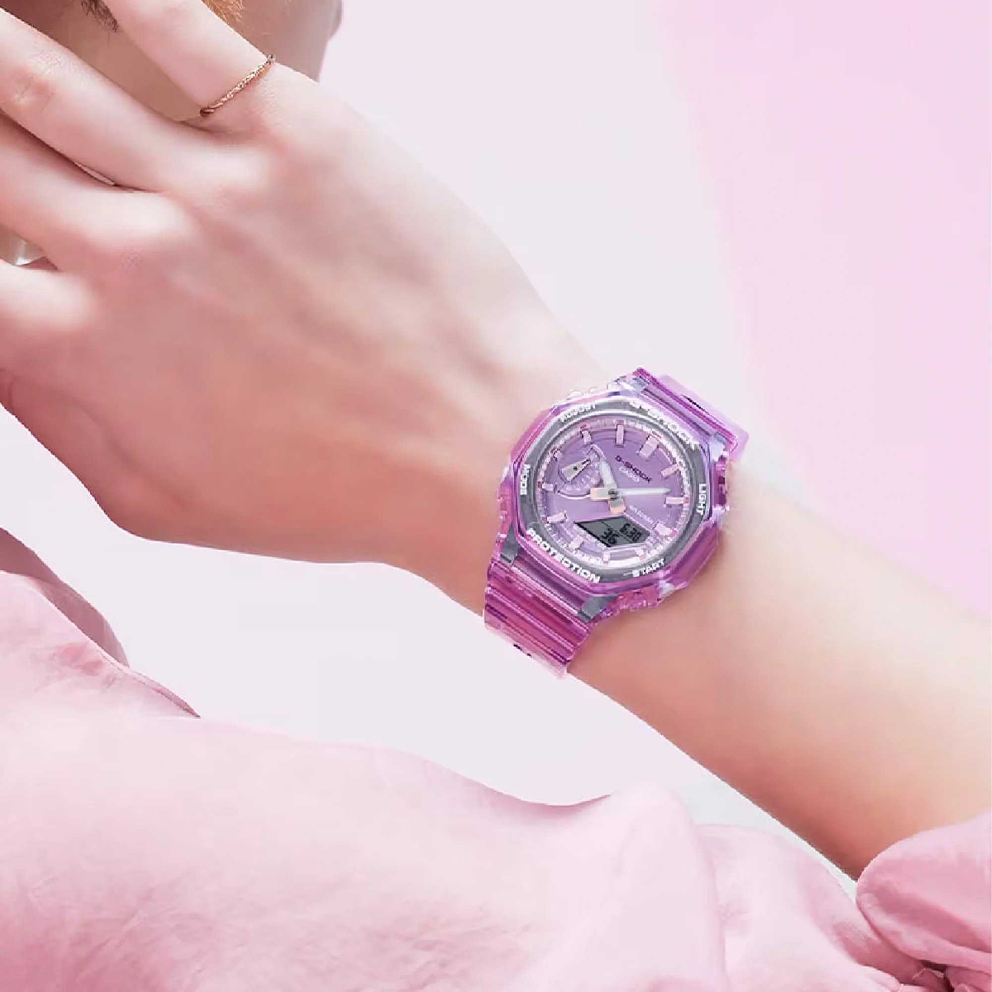 G-Shock Analog-Digital Pink Dial Sports Watch | 46mm | GMAS2100SK-4A - Image 5