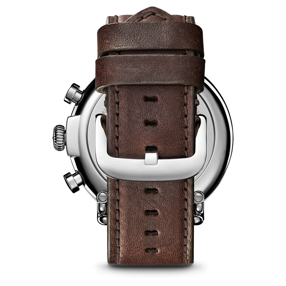 47MM Runwell Chrono in Stainless Steal with Grizzly Brown Leather Strap - Image 2