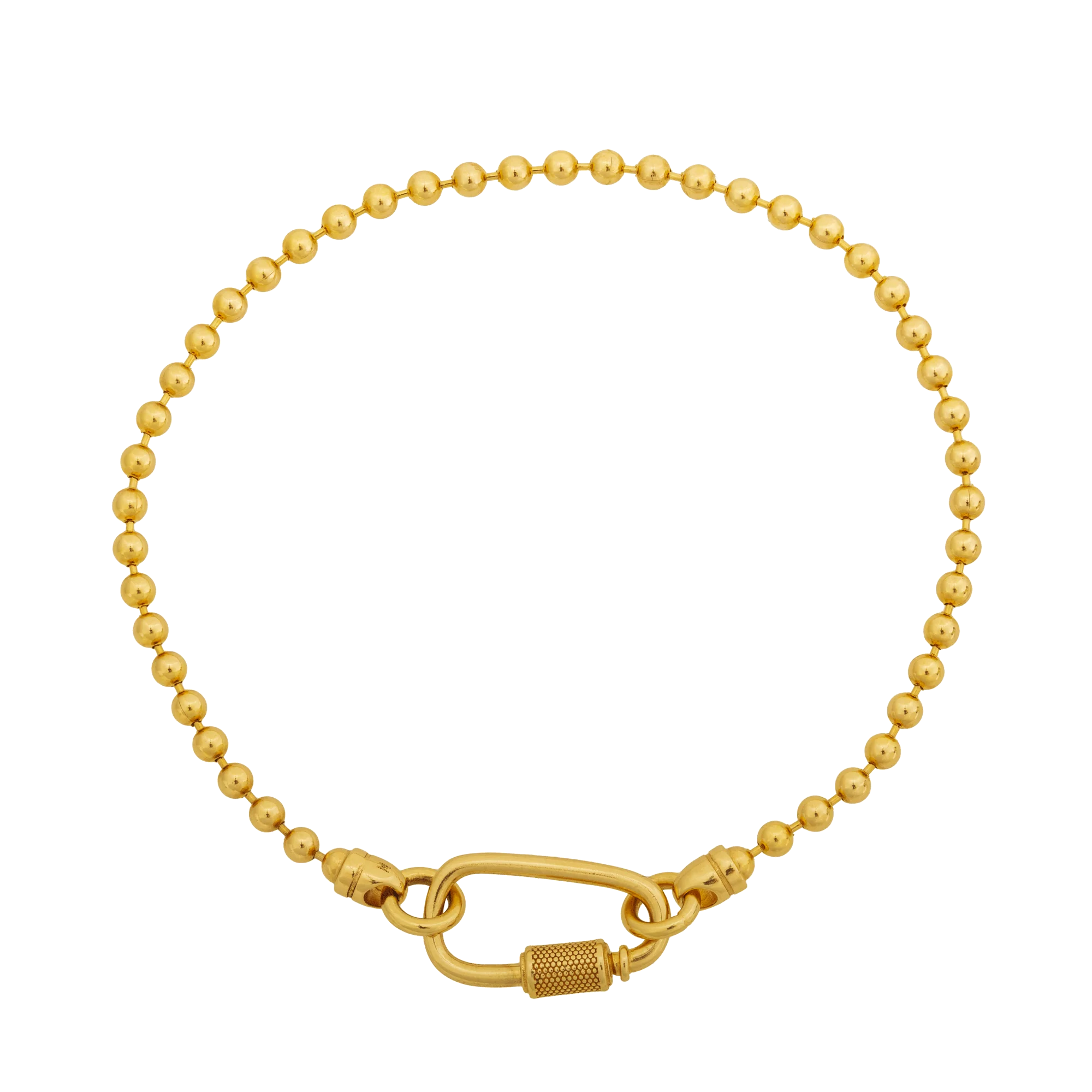 14K Yellow Gold Ball Chain Bracelet with Twist Clasp