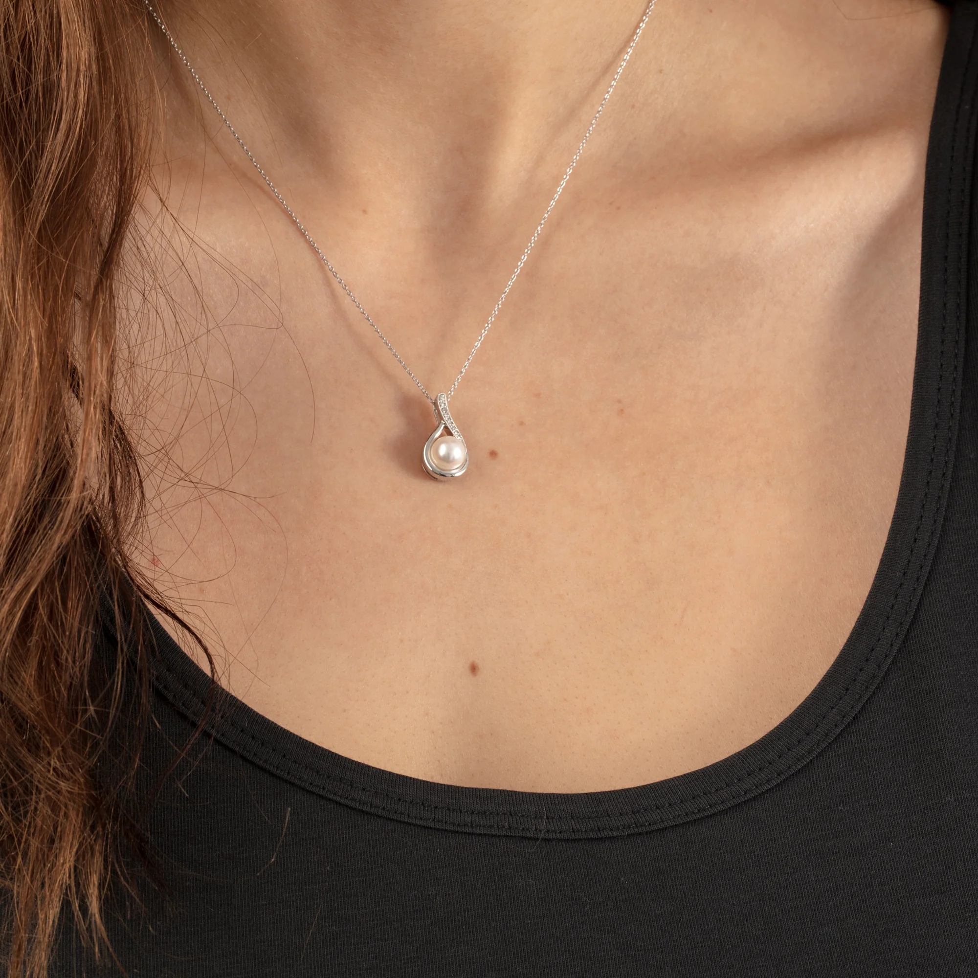 Arms of Love Pearl and Diamond Pendent Necklace | Mother's Day Gift - Image 2