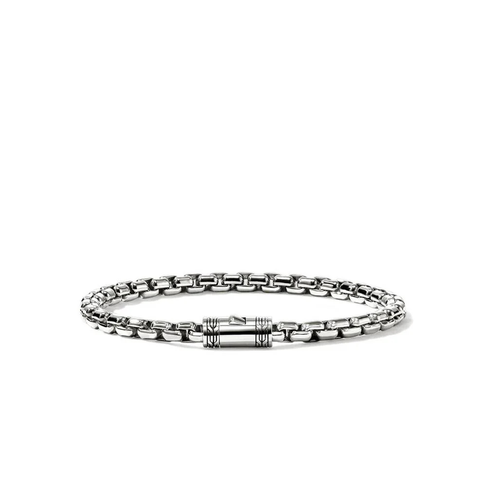 Box Chain Bracelet in Sterling Silver, 4.8mm