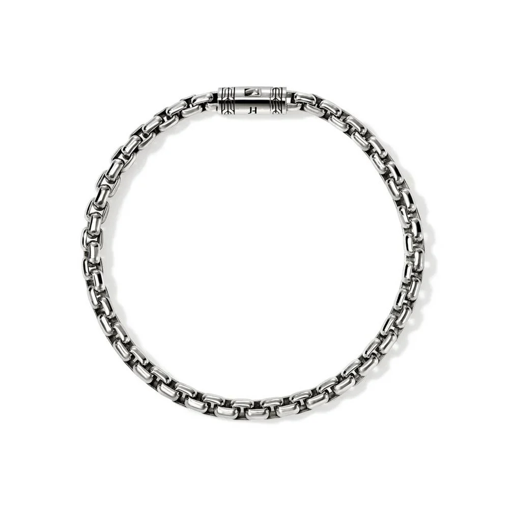 Box Chain Bracelet in Sterling Silver, 4.8mm - Image 2