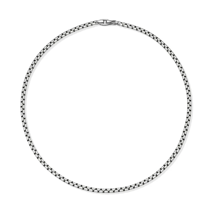 BOX CHAIN NECKLACE IN STERLING SILVER, 5.2MM - Image 3