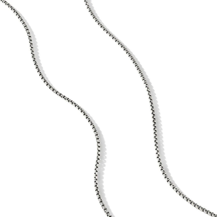 Box Chain Necklace in Sterling Silver with 14K Yellow Gold Accent, 1.7mm