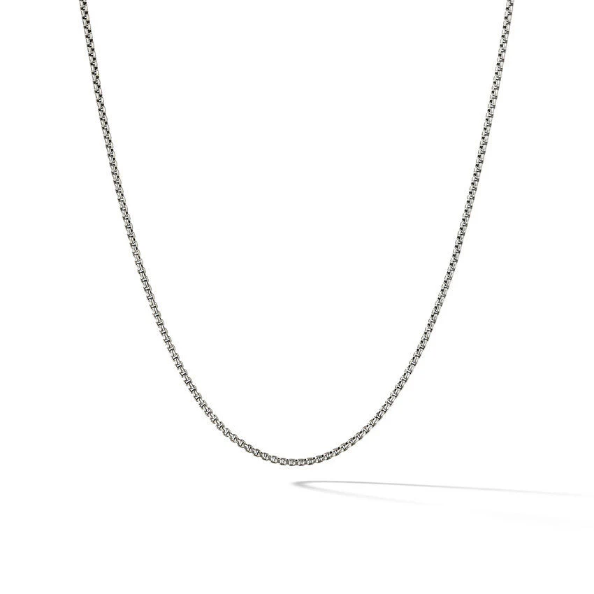 Box Chain Necklace in Sterling Silver with 14K Yellow Gold Accent, 1.7mm - Image 2
