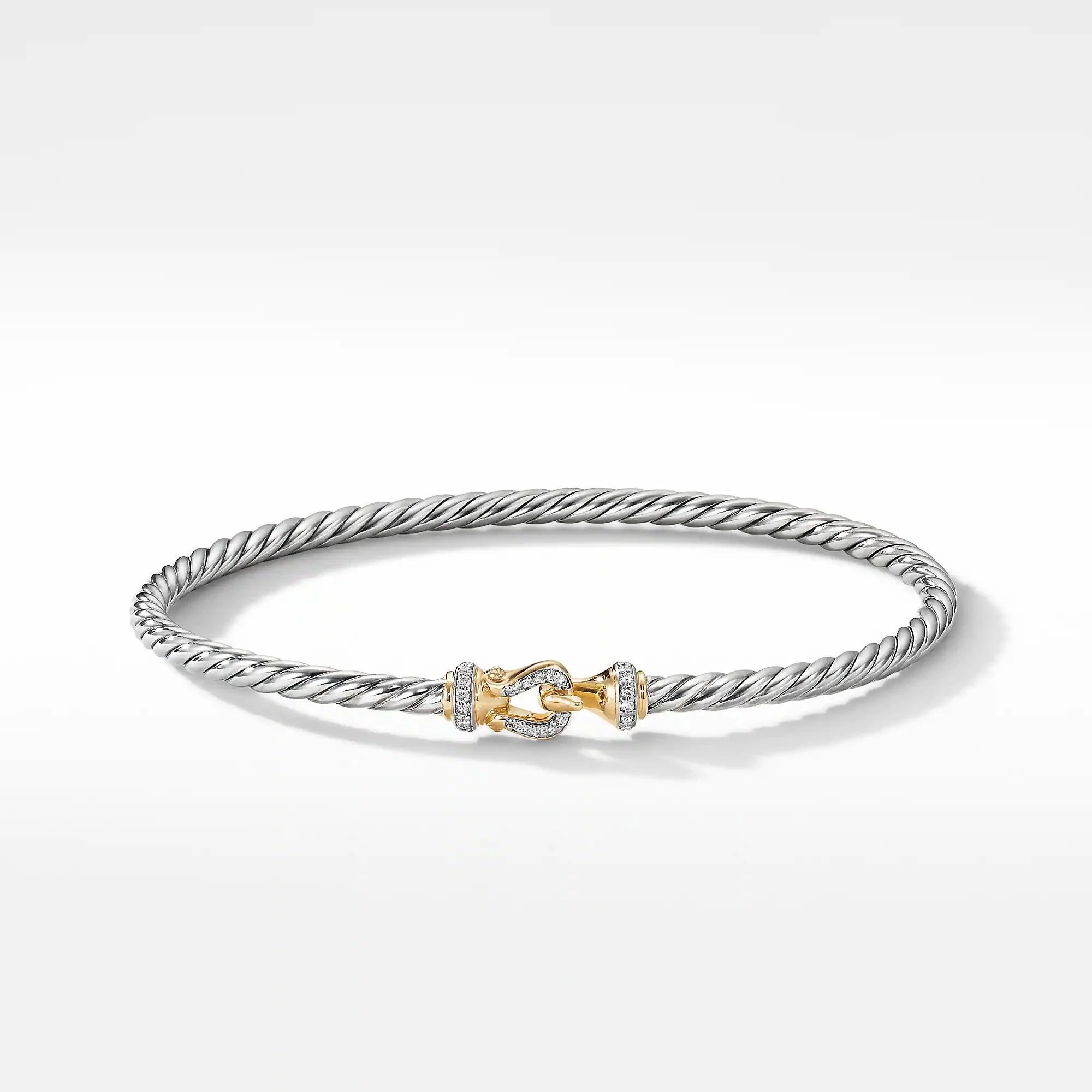 BUCKLE BRACELET WITH 18K YELLOW GOLD AND PAVE DIAMONDS