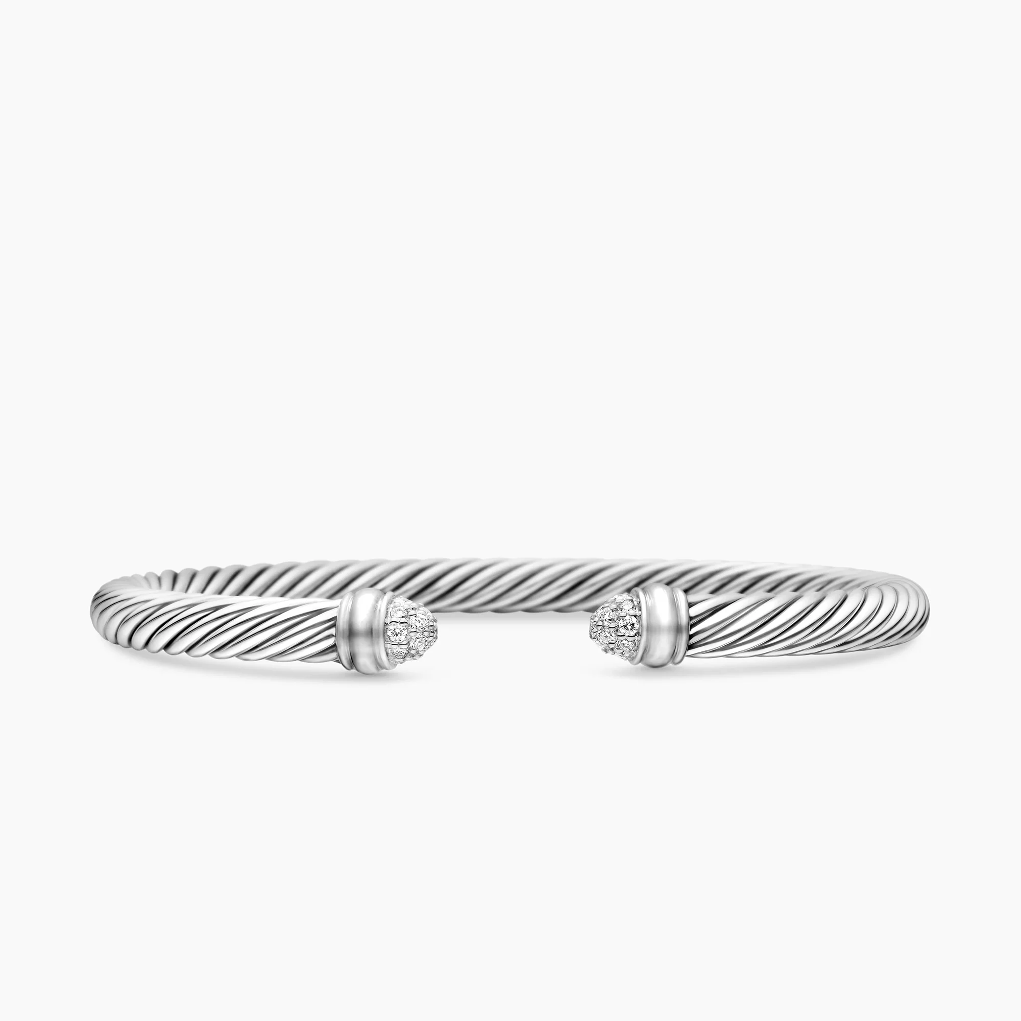 Cable Classics Bracelet in Sterling Silver with Pavé Diamond Domes - Image 5