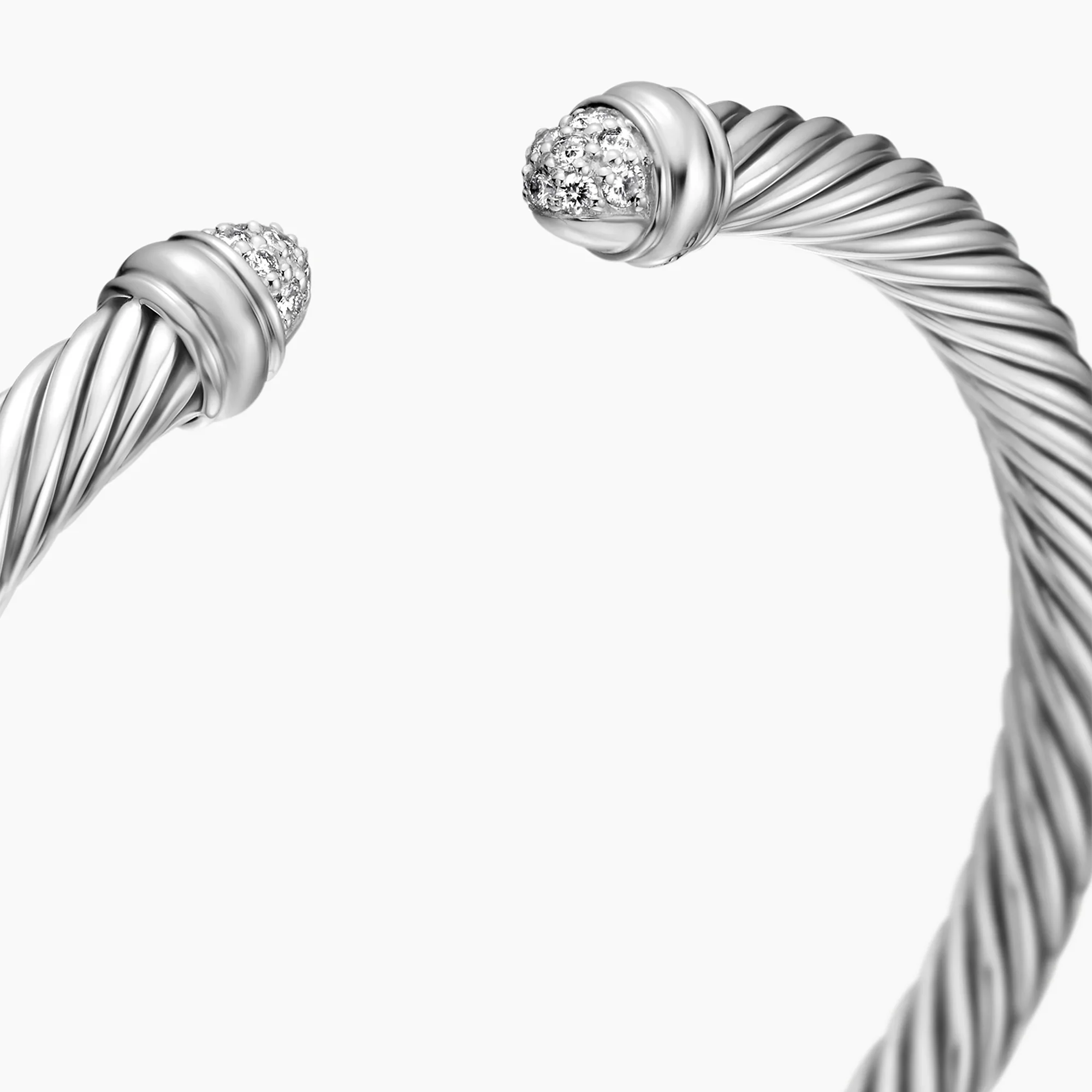 Cable Classics Bracelet in Sterling Silver with Pavé Diamond Domes - Image 6