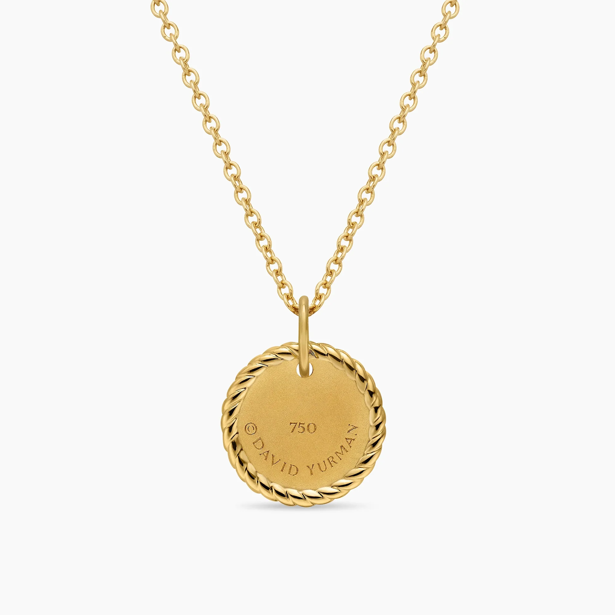Cable Collectibles Pavé Plate Necklace in 18K Yellow Gold with Diamonds - Image 2