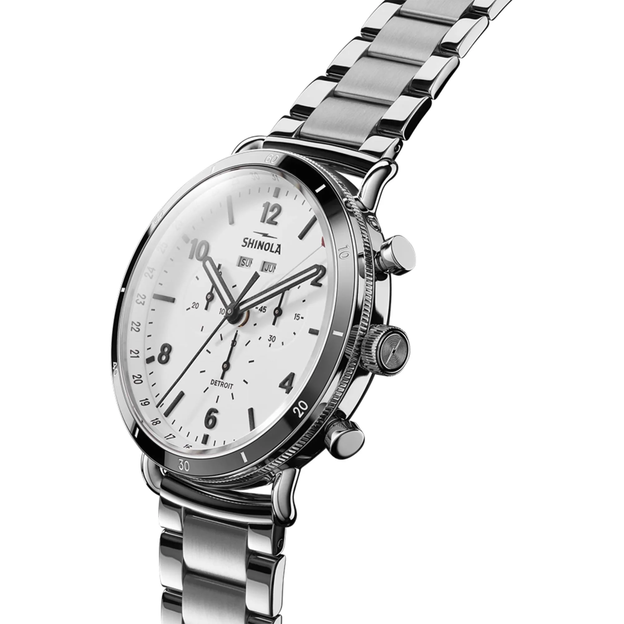 Canfield Sport Chronograph White Dial Watch | 45MM | S0120283783 - Image 3
