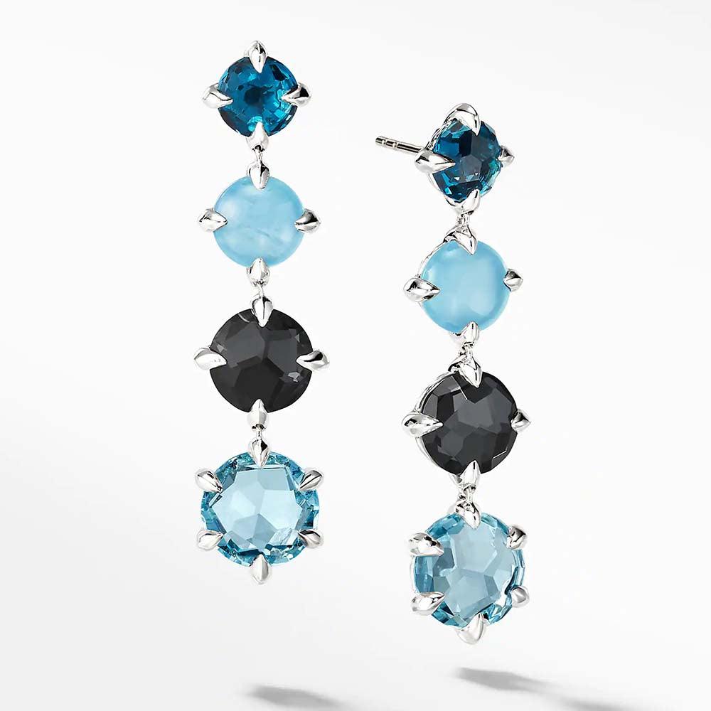 CHATELAINE DROP EARRINGS WITH BLUE TOPAZ