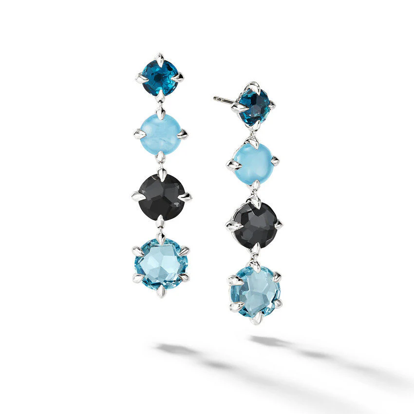 CHATELAINE DROP EARRINGS WITH BLUE TOPAZ - Image 2