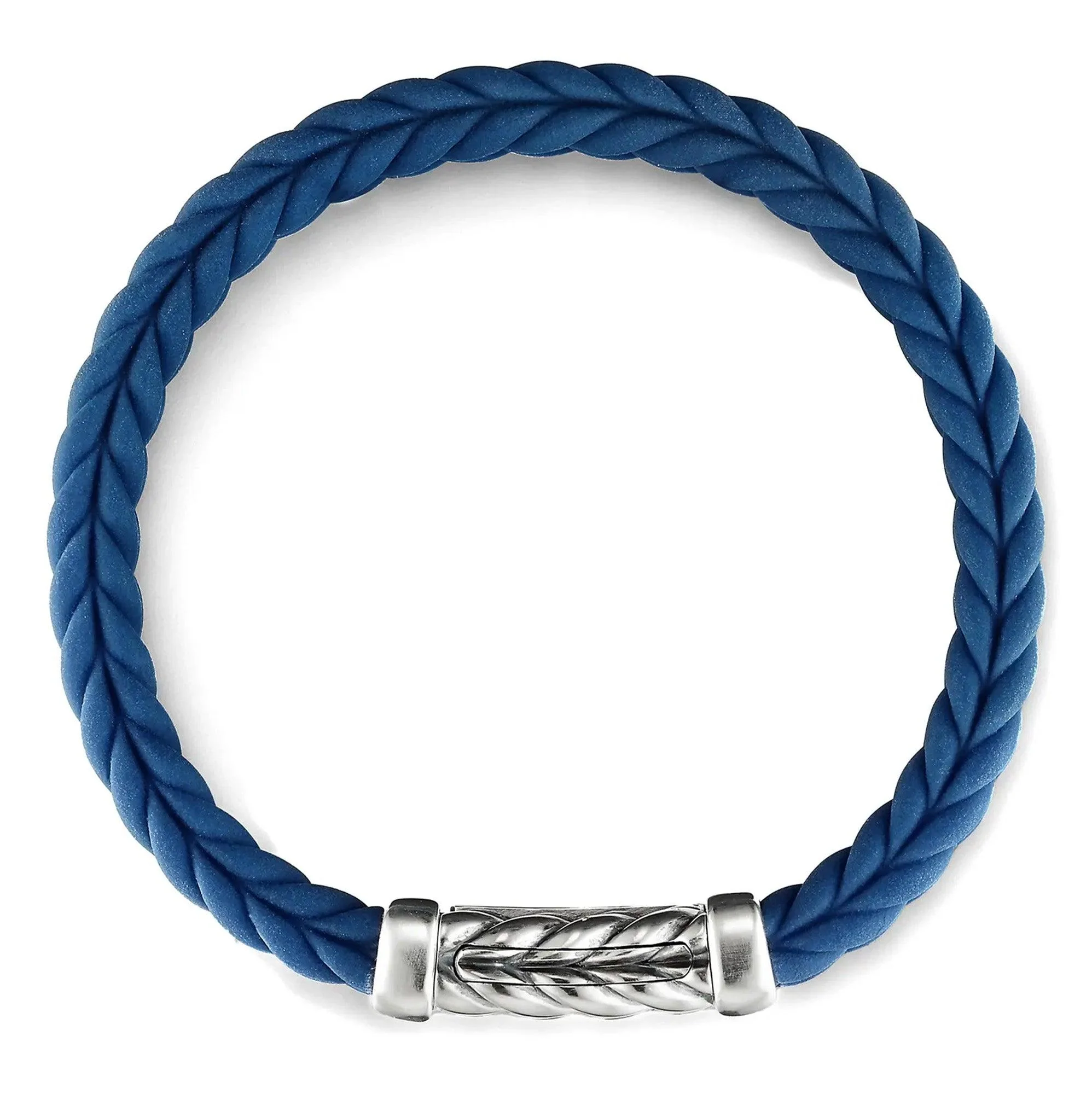 CHEVRON BLUE RUBBER LINK BRACELET - Image 2