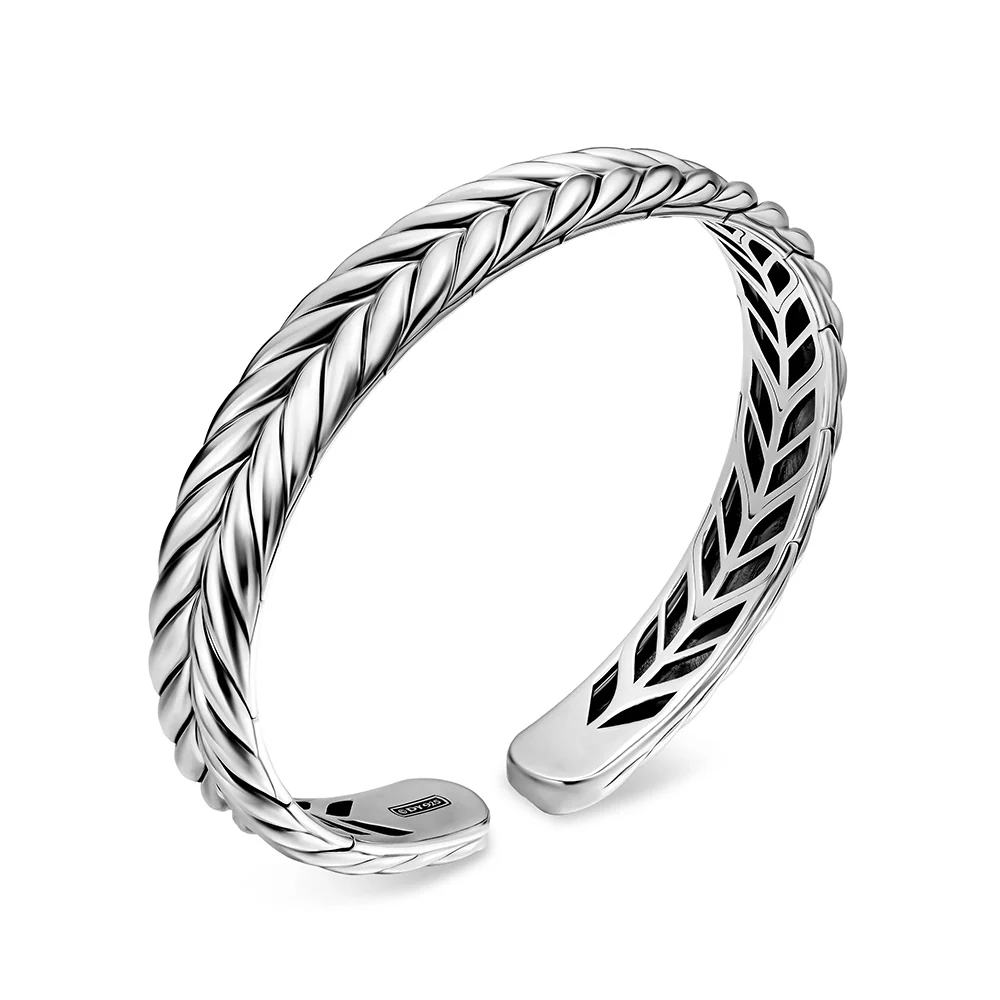 Chevron Flex Bracelet in Sterling Silver, 10mm - Image 3