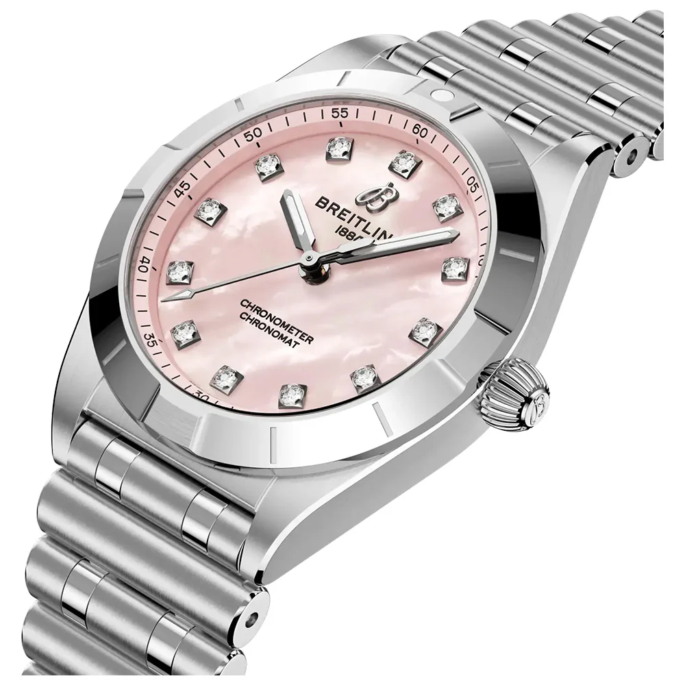 Chronomat Lab Grown Diamond Pink Dial Watch | 28MM | A72310101K1A1 - Image 4