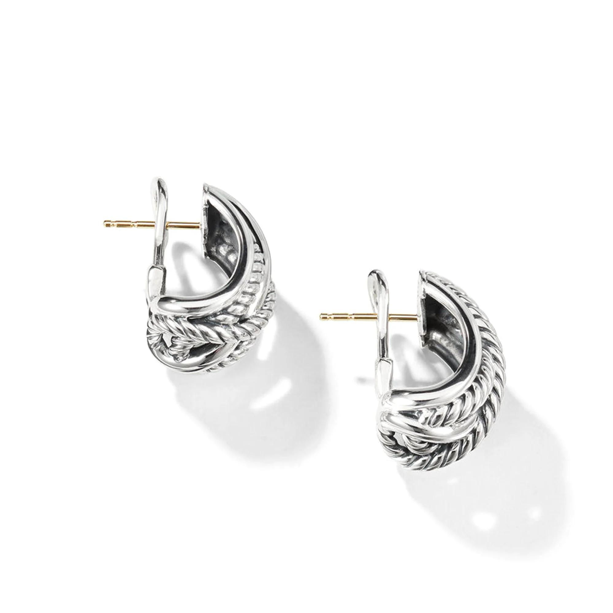 Crossover Shrimp Earrings in Sterling Silver - Image 2