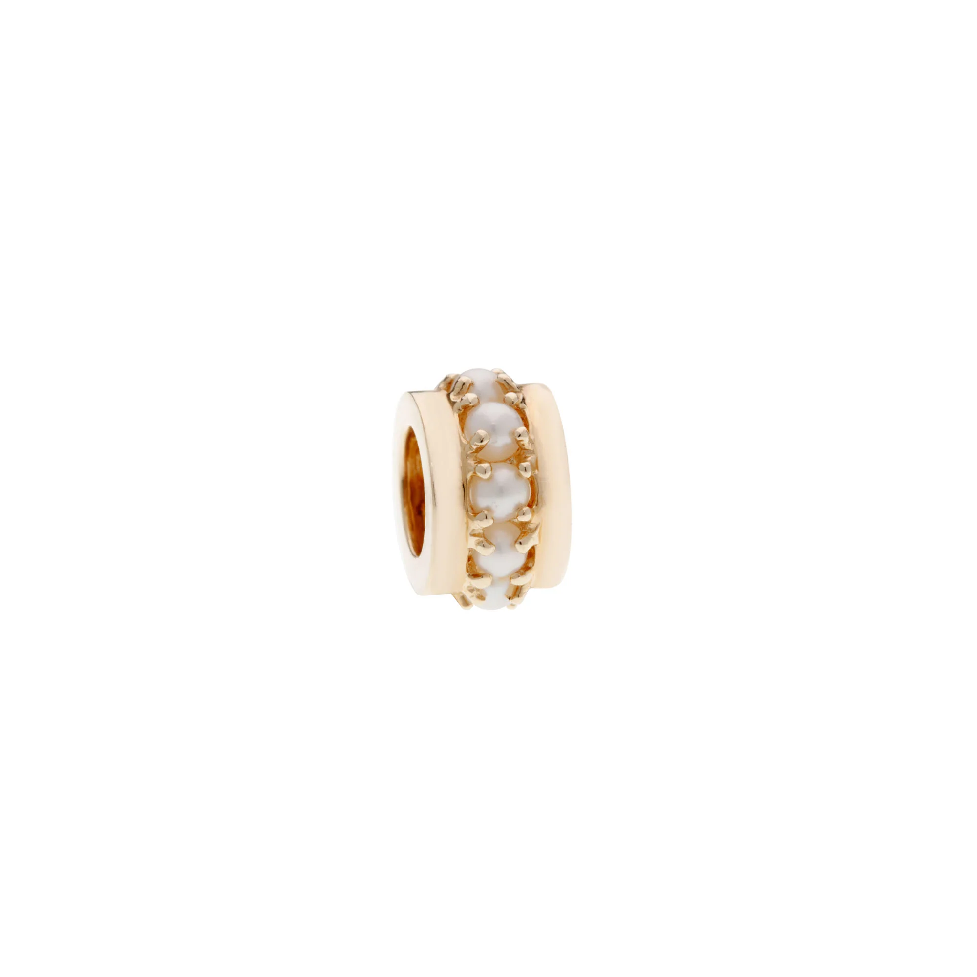 Cultured Pearl Rondell Pendant in 14K Yellow Gold
