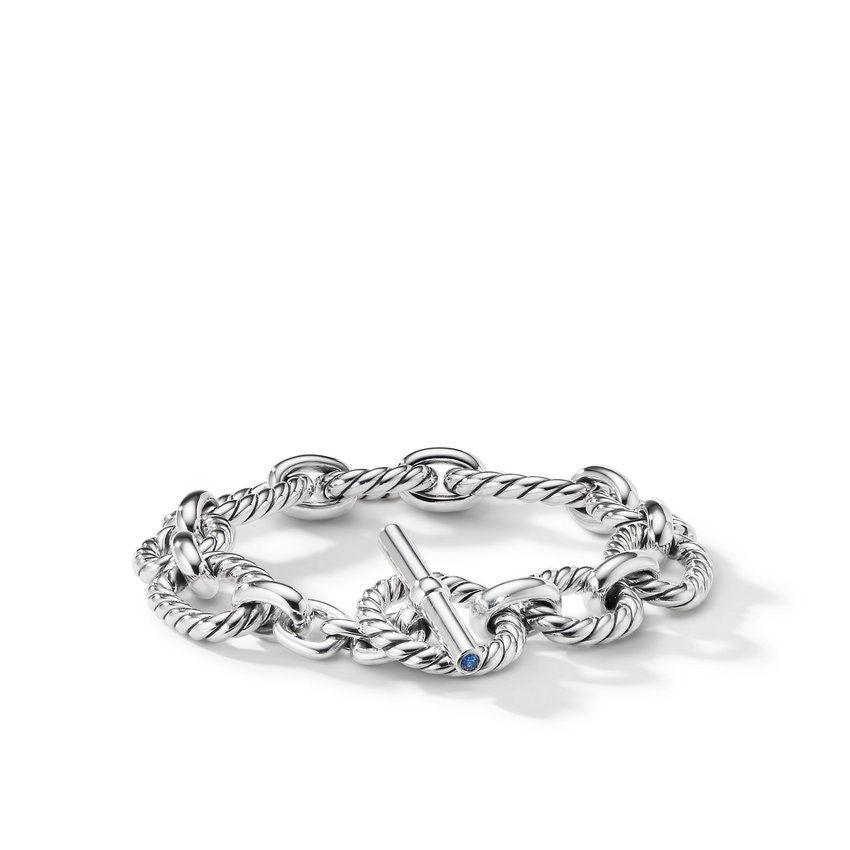 CUSHION LINK BRACELET WITH BLUR SAPPHIRES