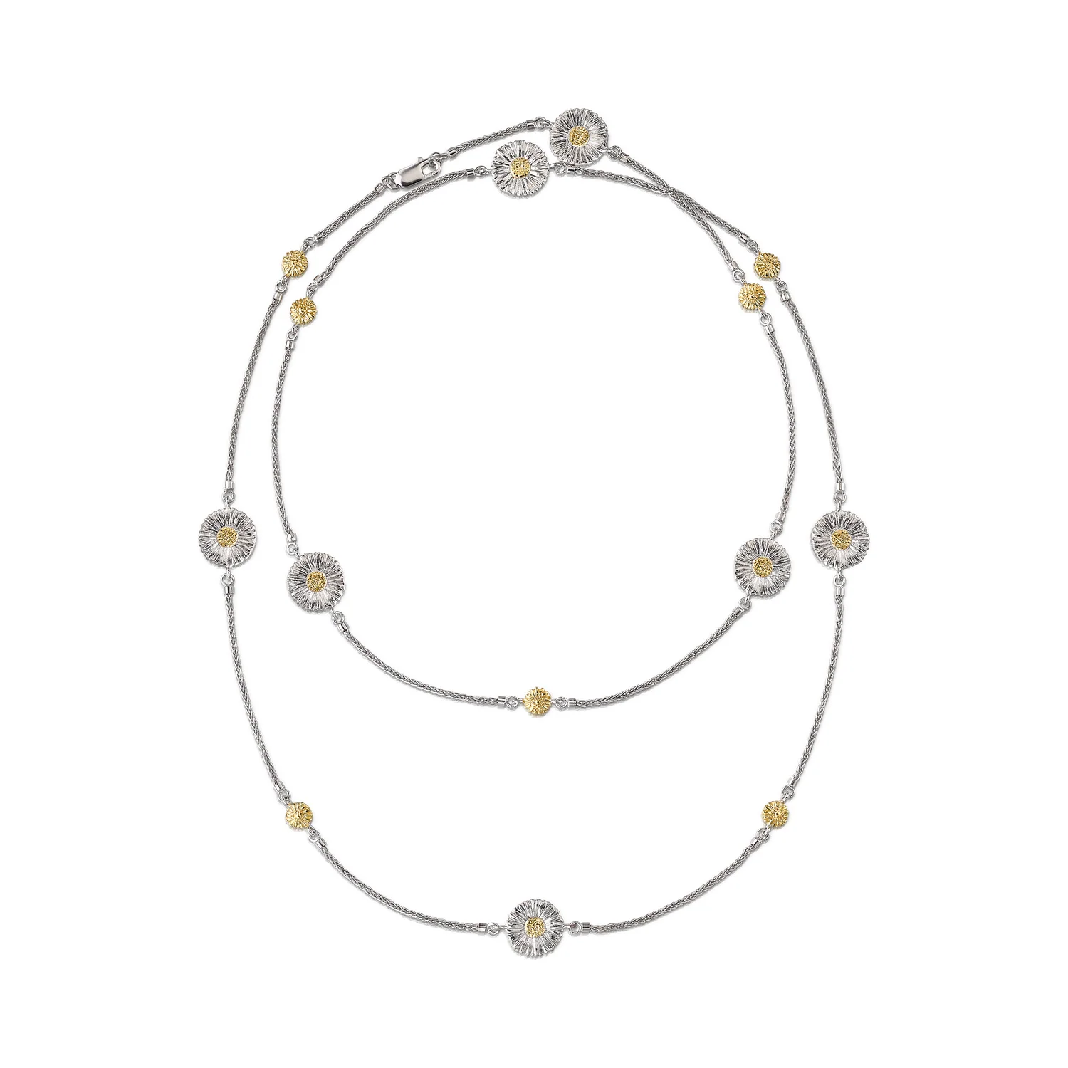 Blossoms Silver and Vermeil Necklace With 7 Elements