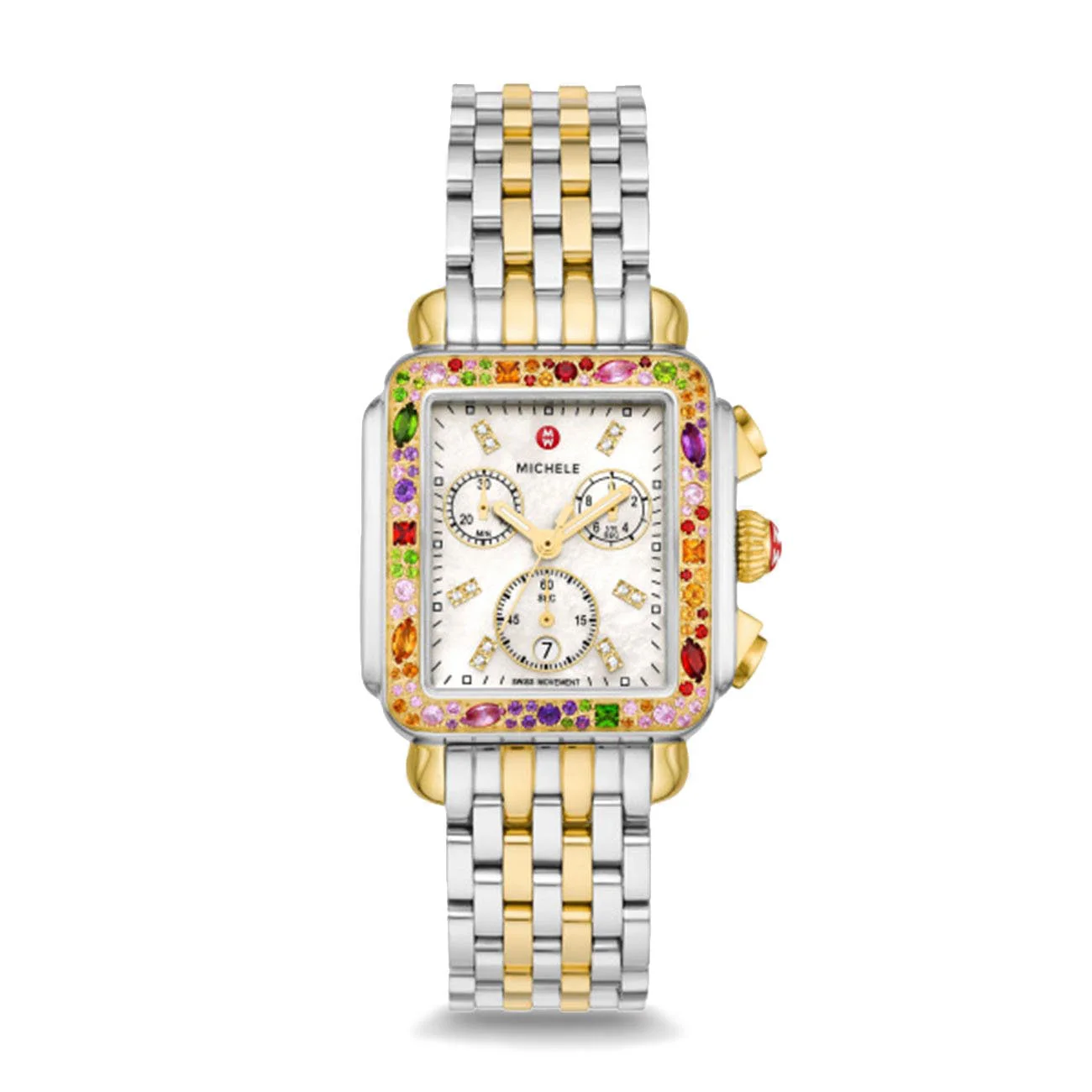 Deco Soiree Two-Tone 18K Gold-Plated Diamond Dial Watch