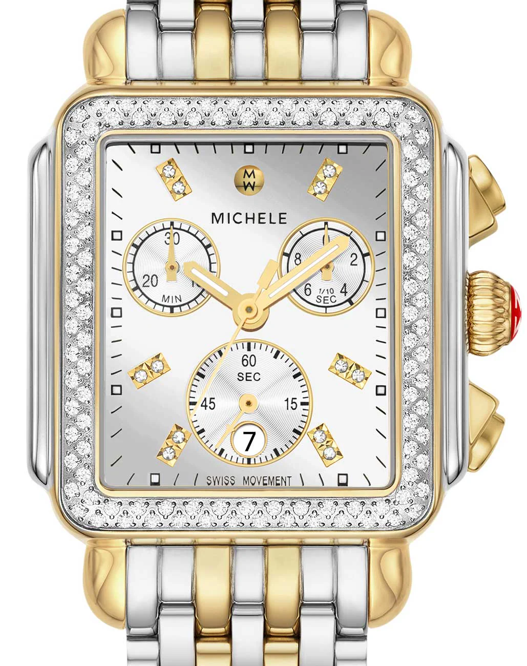 Deco Two-Tone 18K Gold-Plated Diamond Watch | 35MM | MWW06A000805 - Image 4