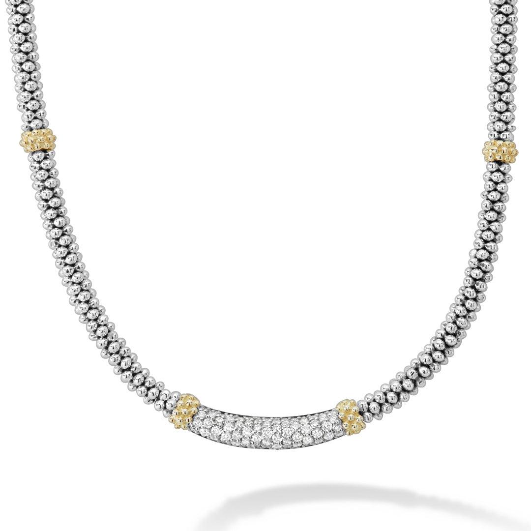 18K Gold Sterling Sil/Yellow Gold 0.24CTTW Diamond Other Necklace Styles NECKLACE