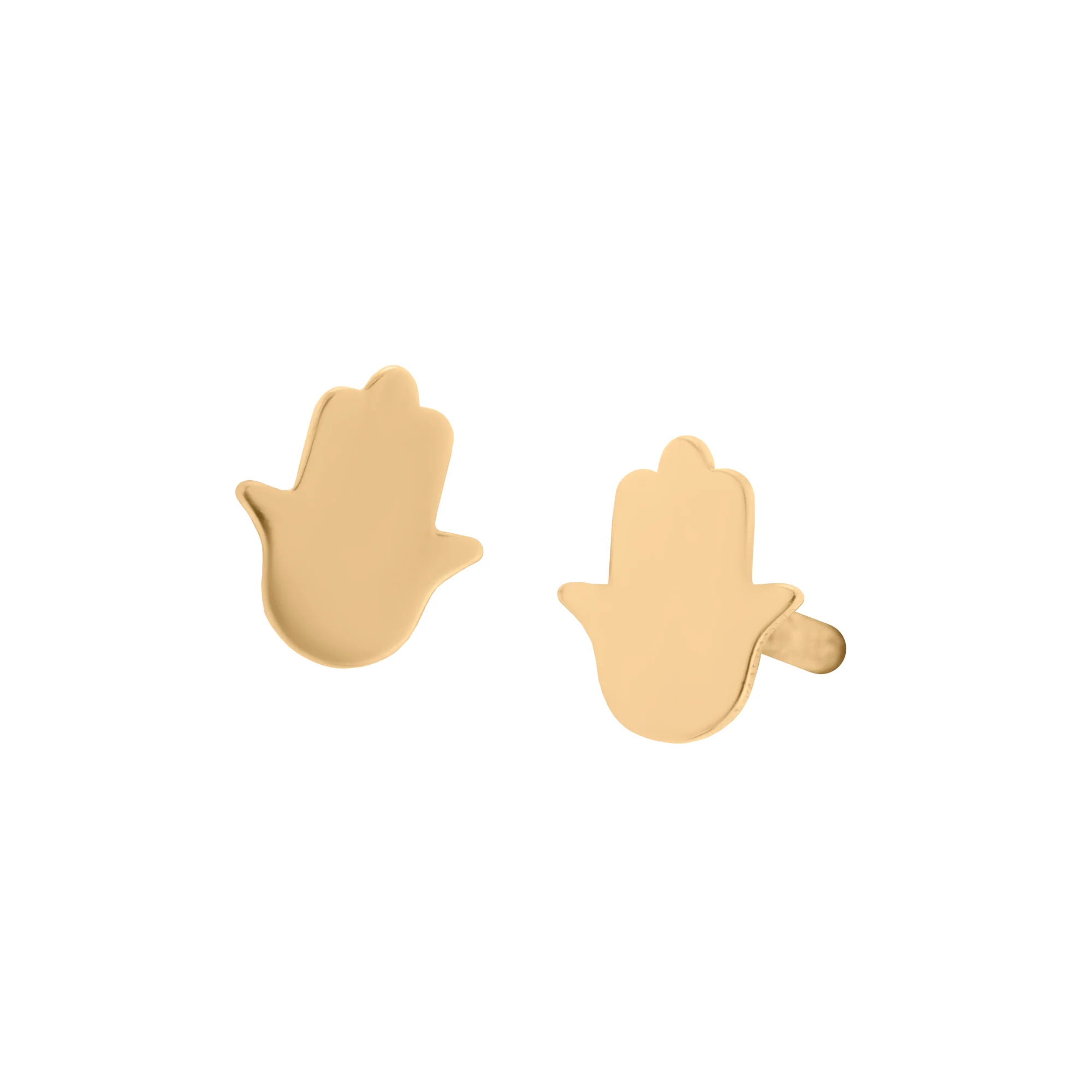 Children's Diamond Center Hamsa Earrings in 18K Yellow Gold