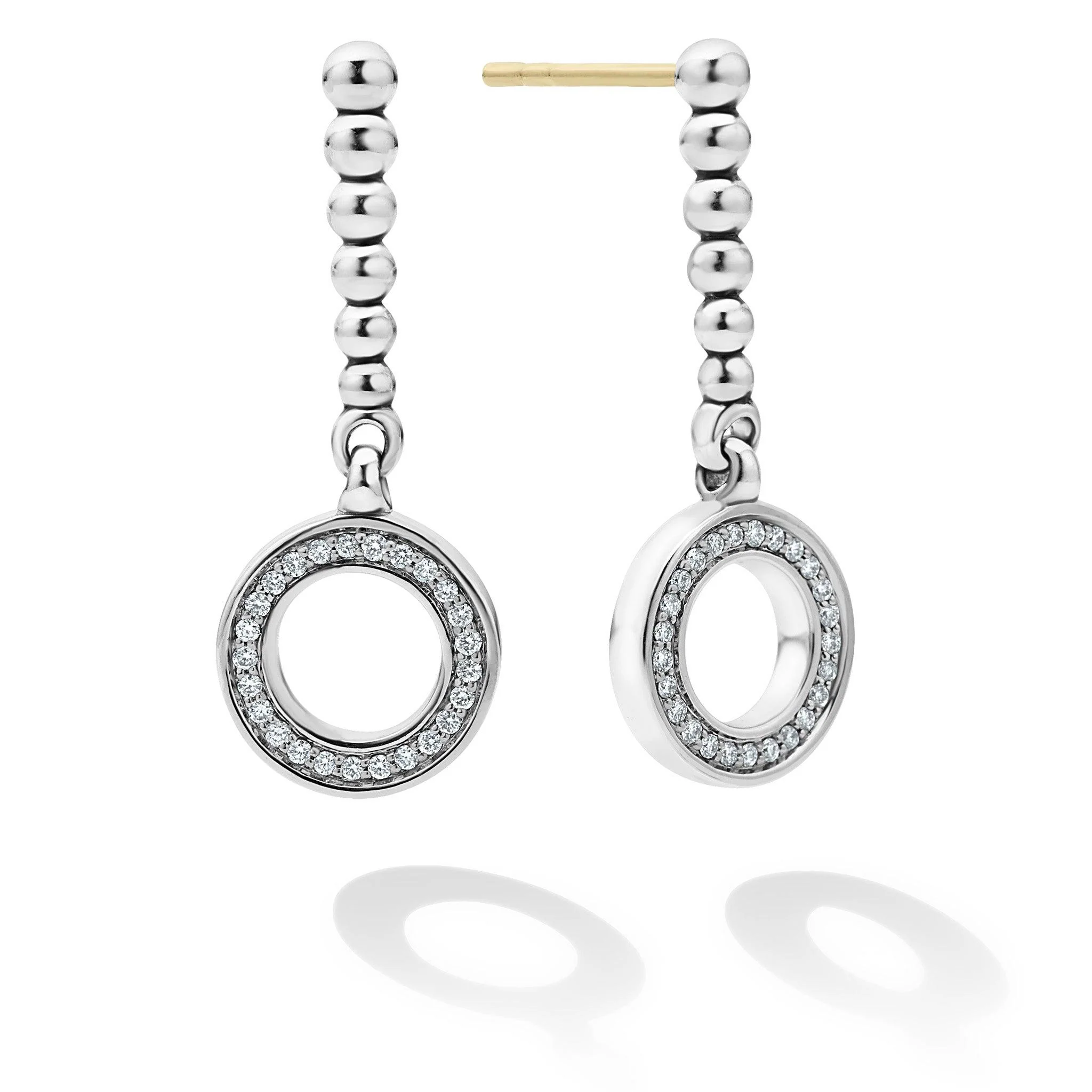 DROP CIRCLE DIAMOND EARRRINGS