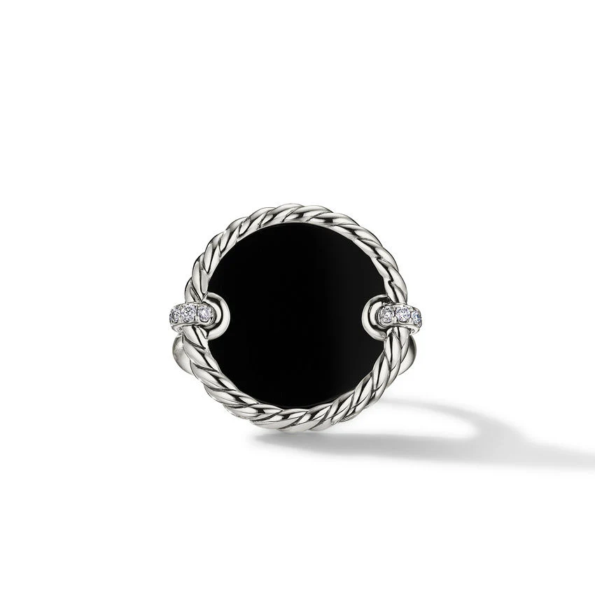 DY ELEMENTS RING WITH BLACK ONYX AND PAVE DIAMONDS - Image 2