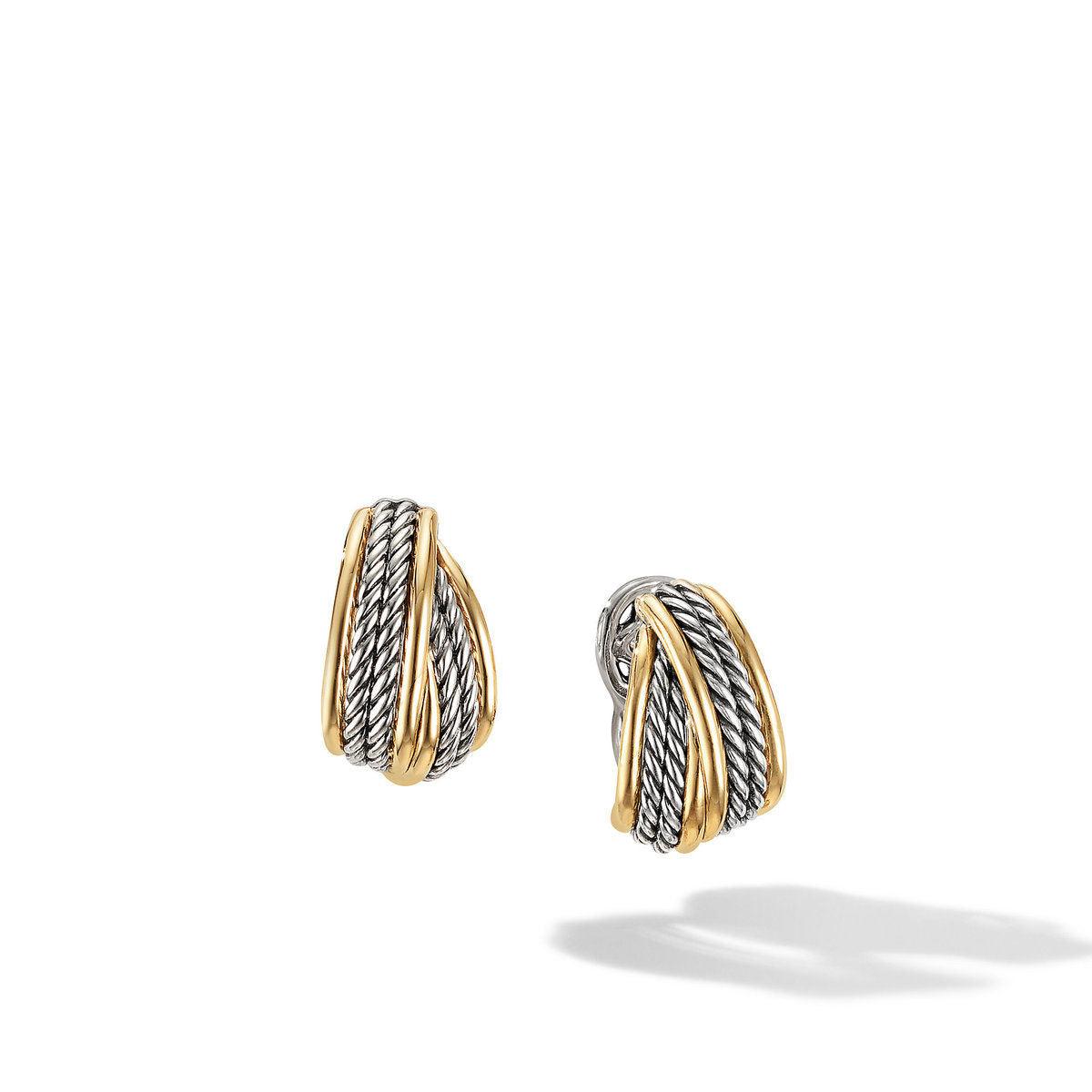 DY ORIGAMI SHRIMP EARRINGS WITH 18K YELLOW GOLD