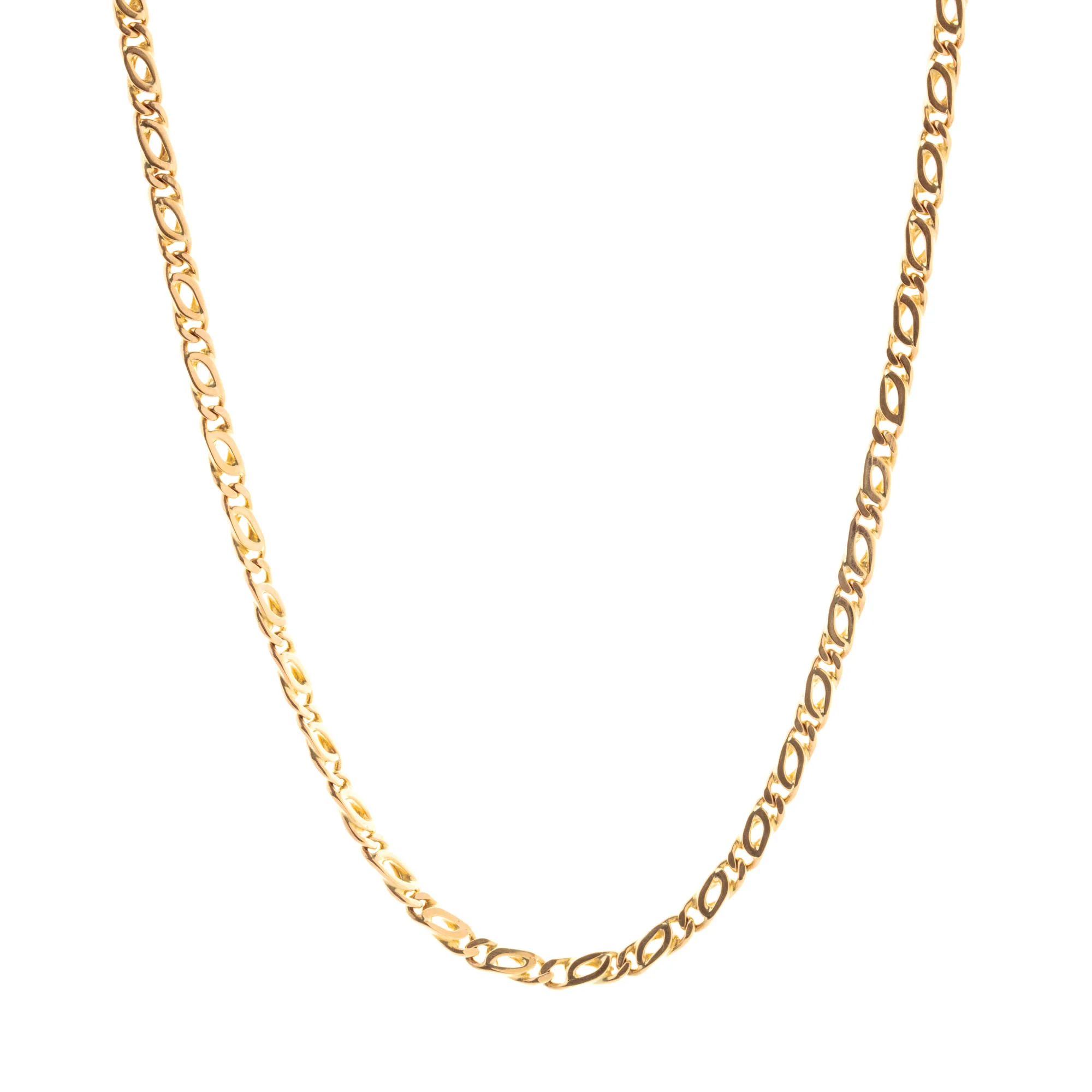 Estate 14K Yellow Gold 18" Fancy Link Chain Necklace