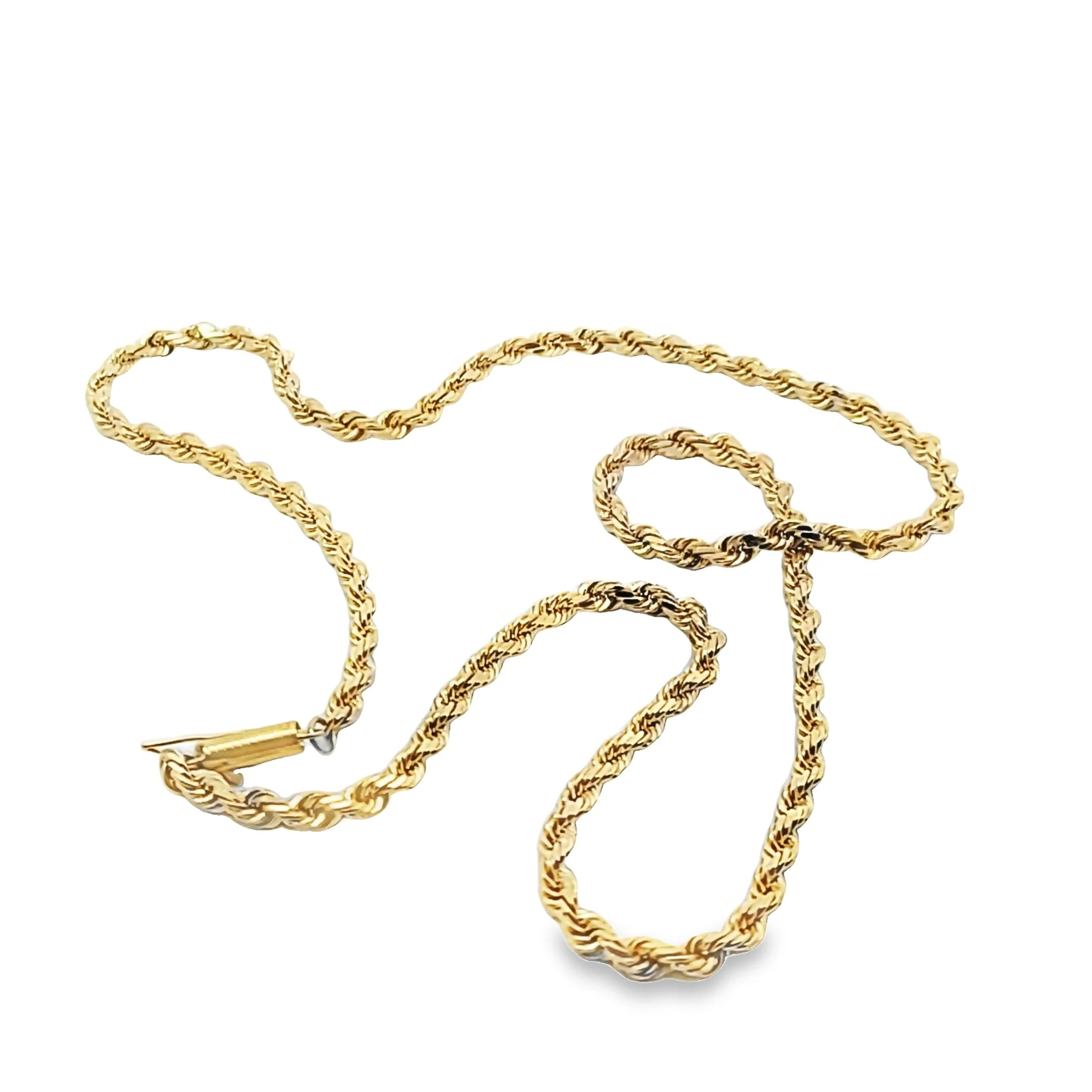 Estate 18K Yellow Gold 18" Rope Chain Necklace