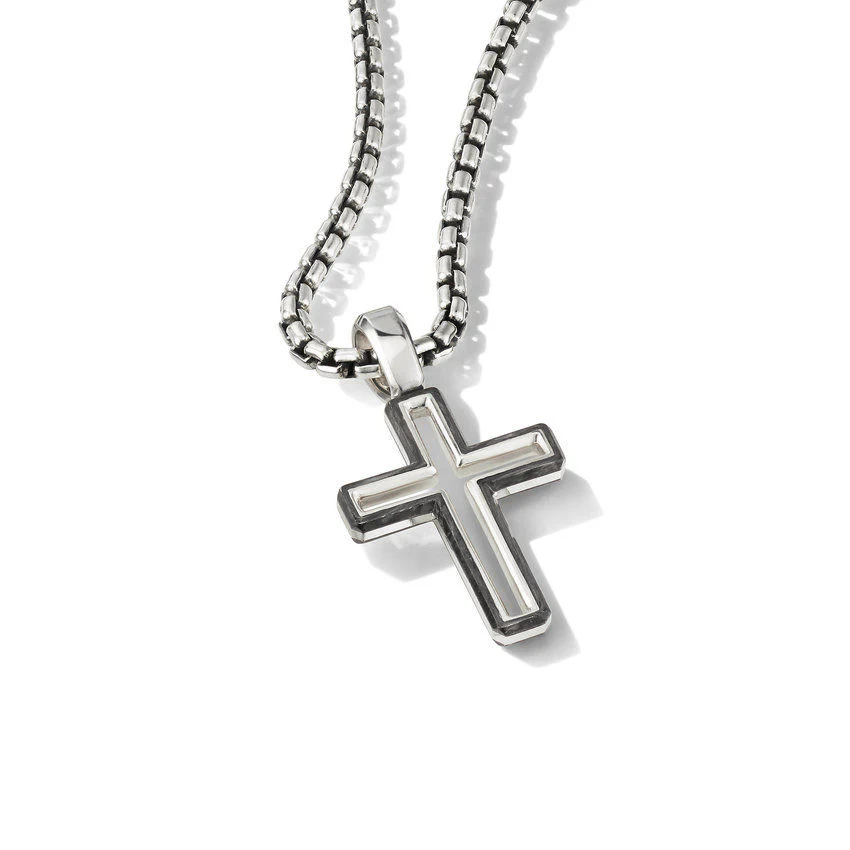FORGED CARBON CROSS PENDANT - Image 3