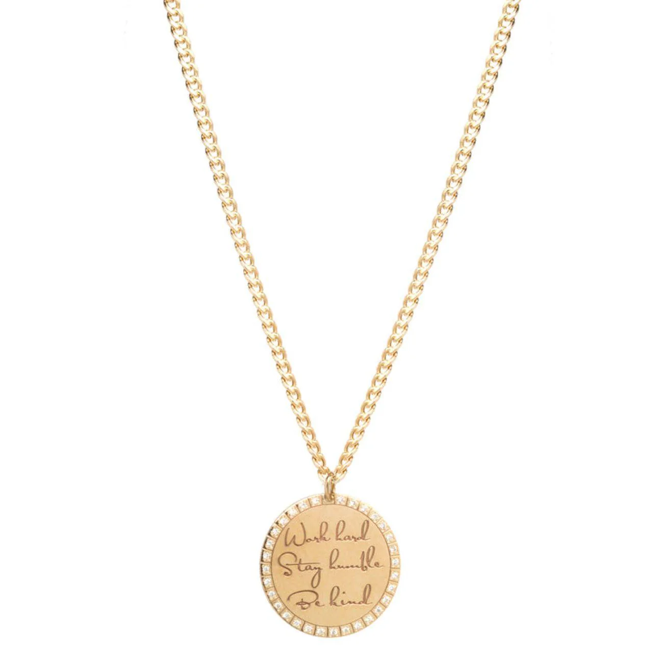 "Work Hard, Stay Humble, Be Kind" Charm in 14K Yellow Gold