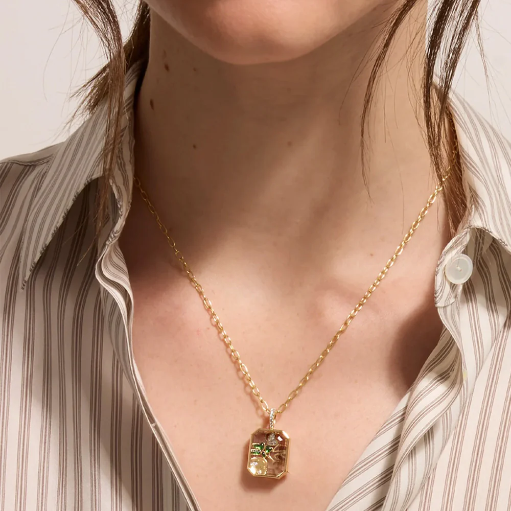 Happy Face Charm in 18K Yellow Gold with Diamonds - Image 4