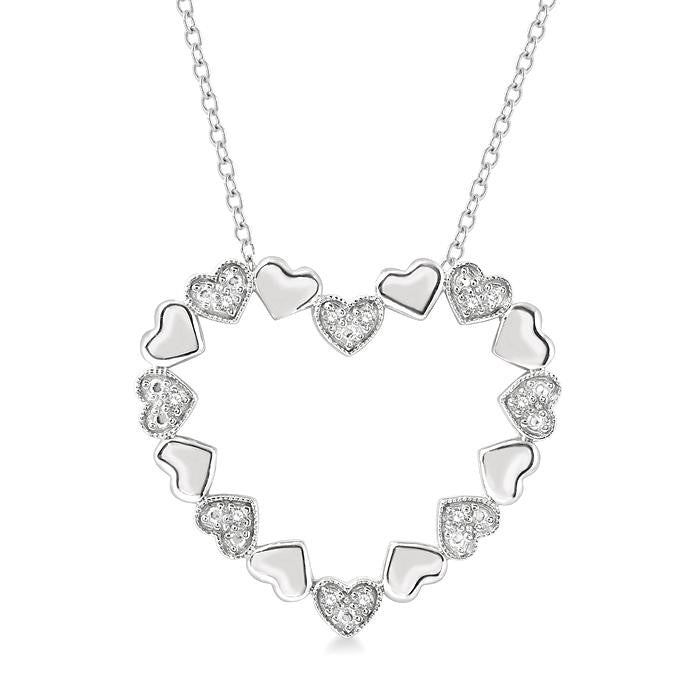 Sterling Silver Sterling Silver 0.05CTTW Diamond Pendant with Chain NECKLACE