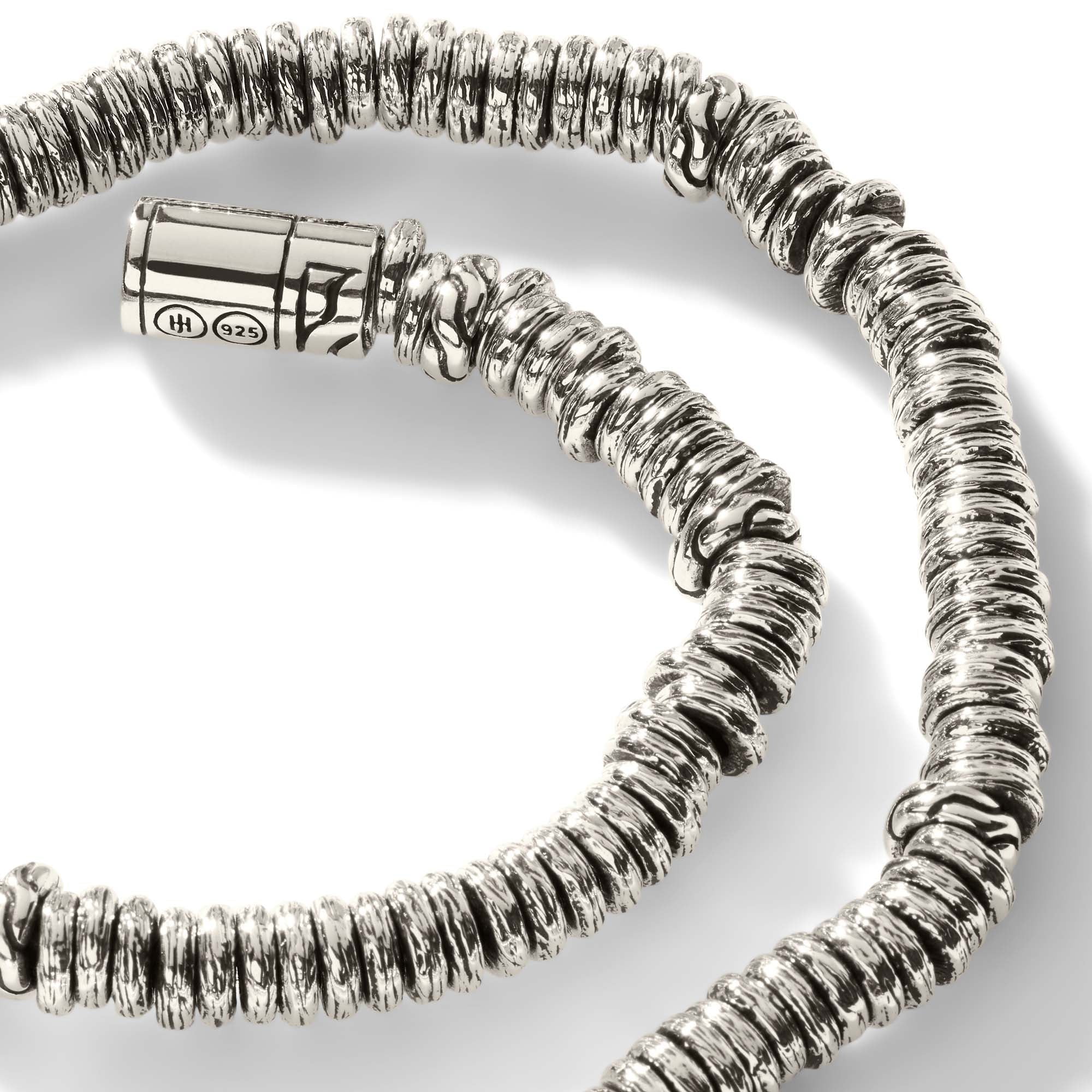 Heishi Beaded Bracelet in Sterling Silver, 7.5" - Image 2