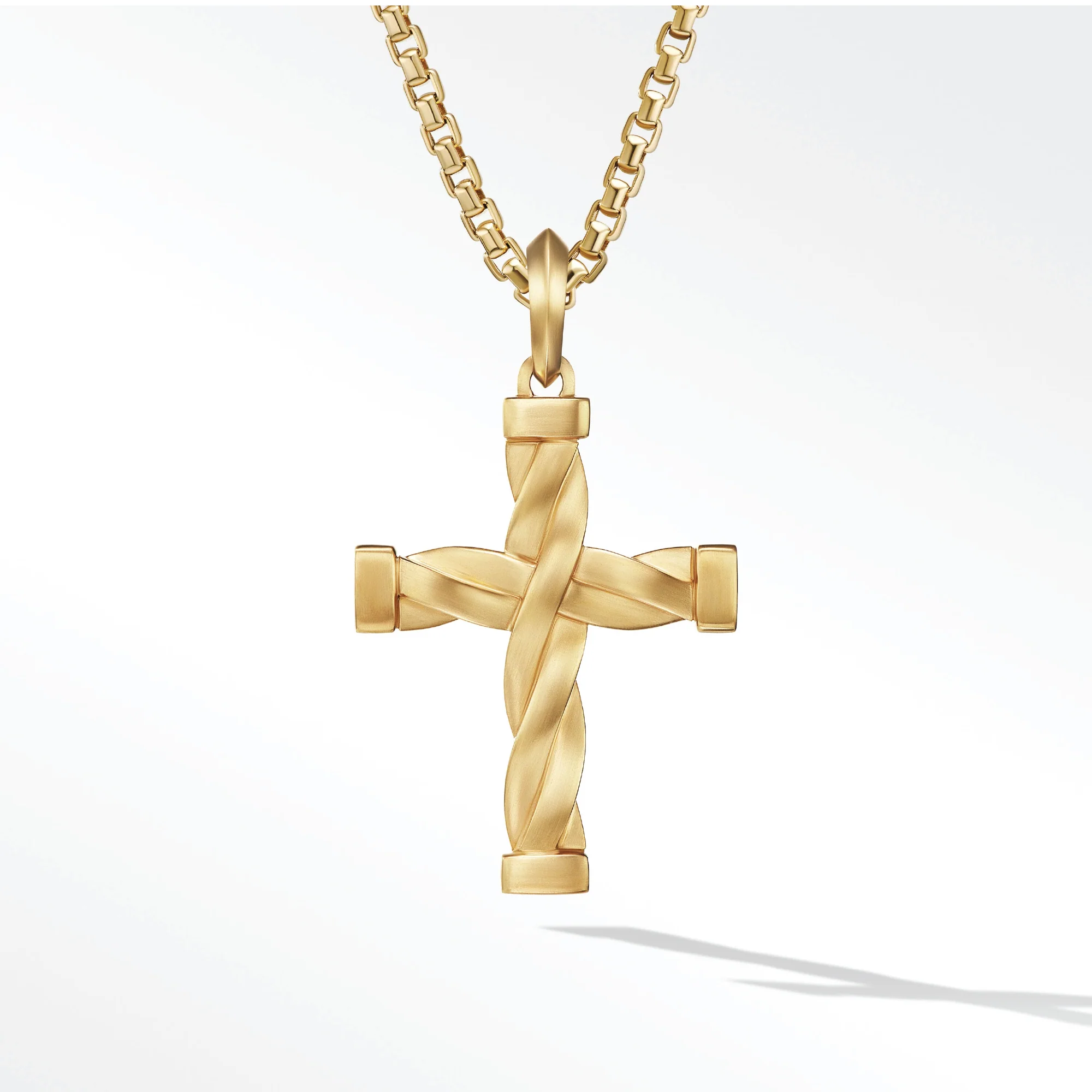 Helios Cross Pendant in 18K Yellow Gold