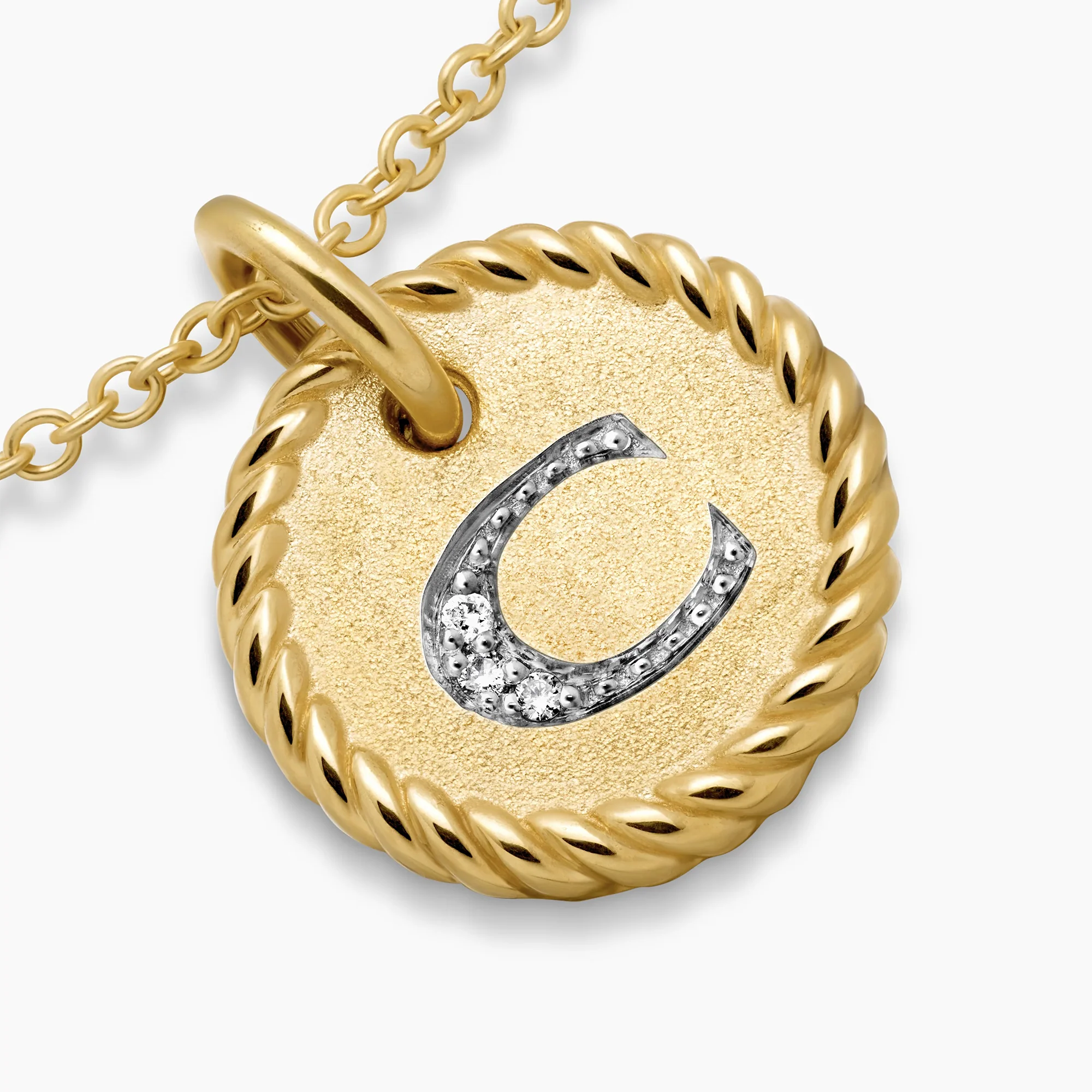 18K Gold Yellow Gold 0.006CTTW Diamond Pendant with Chain NECKLACE - Image 2