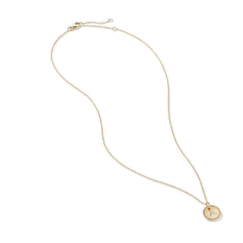 Initial Charm Necklace with Diamonds in 18K Gold - Image 2