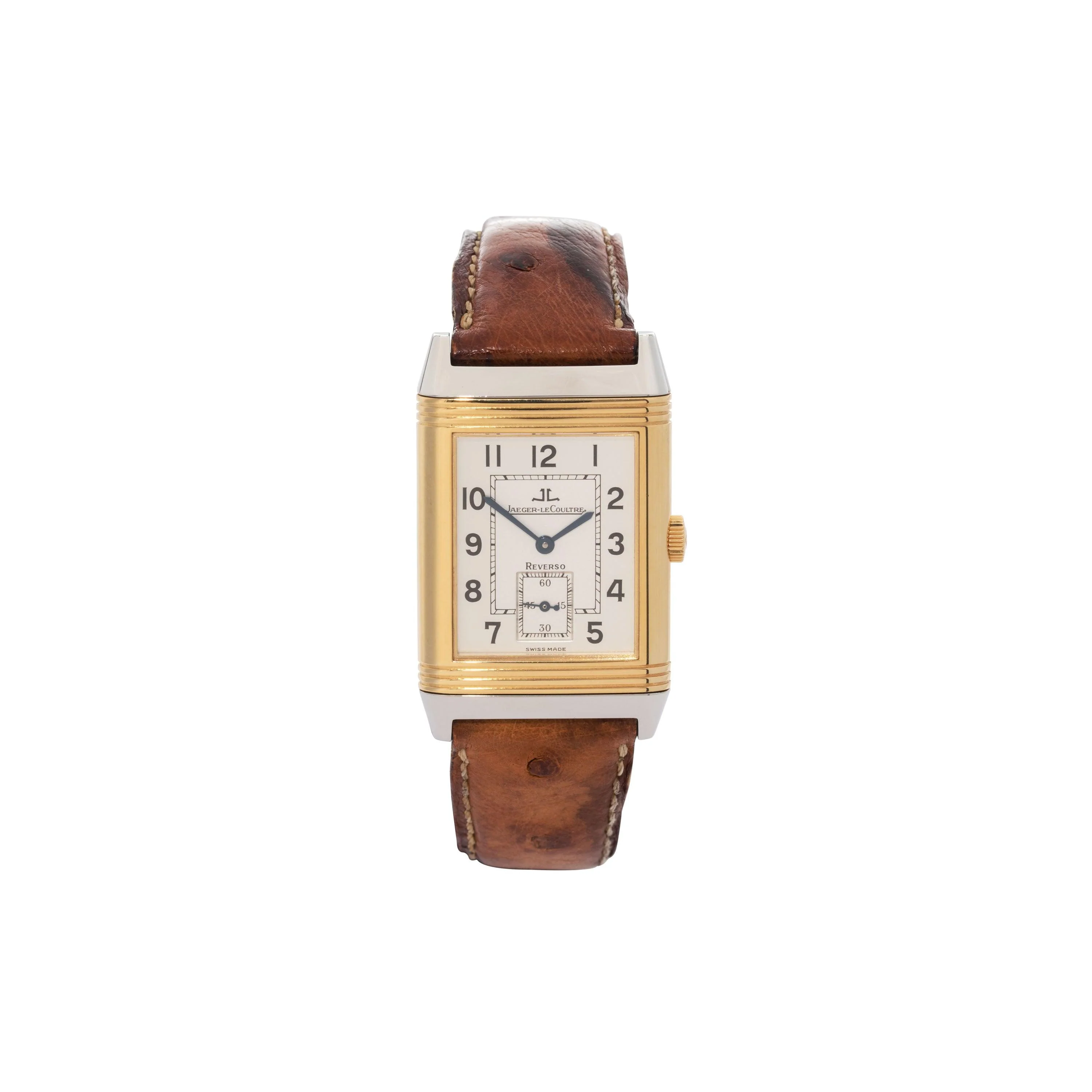 JAEGER STAINLESS STEEL AND YELLOW GOLD WATCH