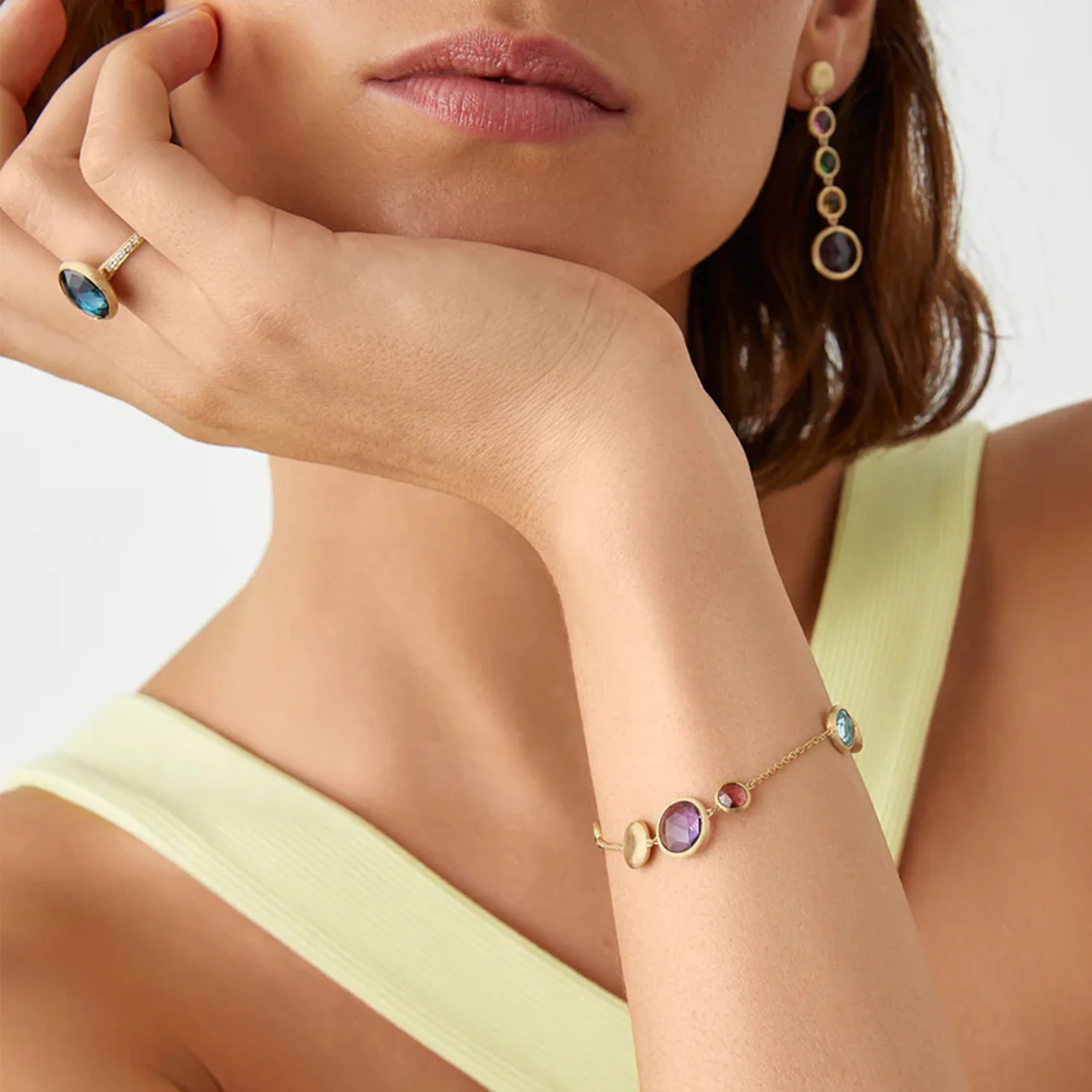 Jaipur Color 18K Mixed Gemstone Bracelet - Image 3