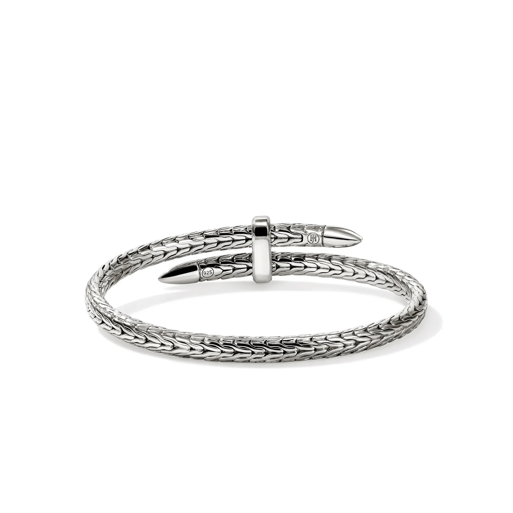 John Hardy Sterling Silver and Black Sapphire Flex Cuff Bracelet - Image 4